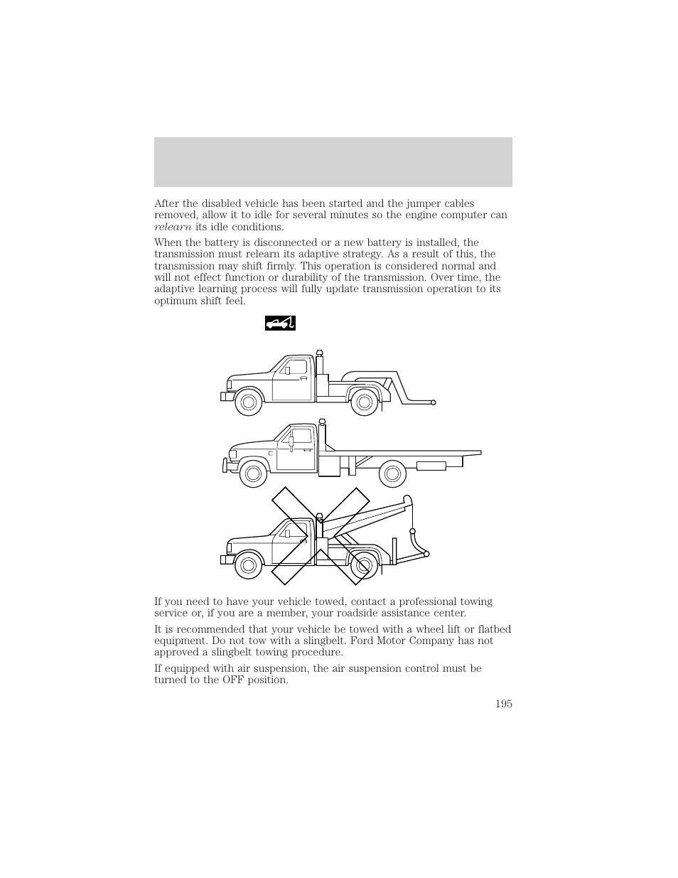 Roadside emergencies | FORD 2000 F-150 User Manual | Page 195 / 280