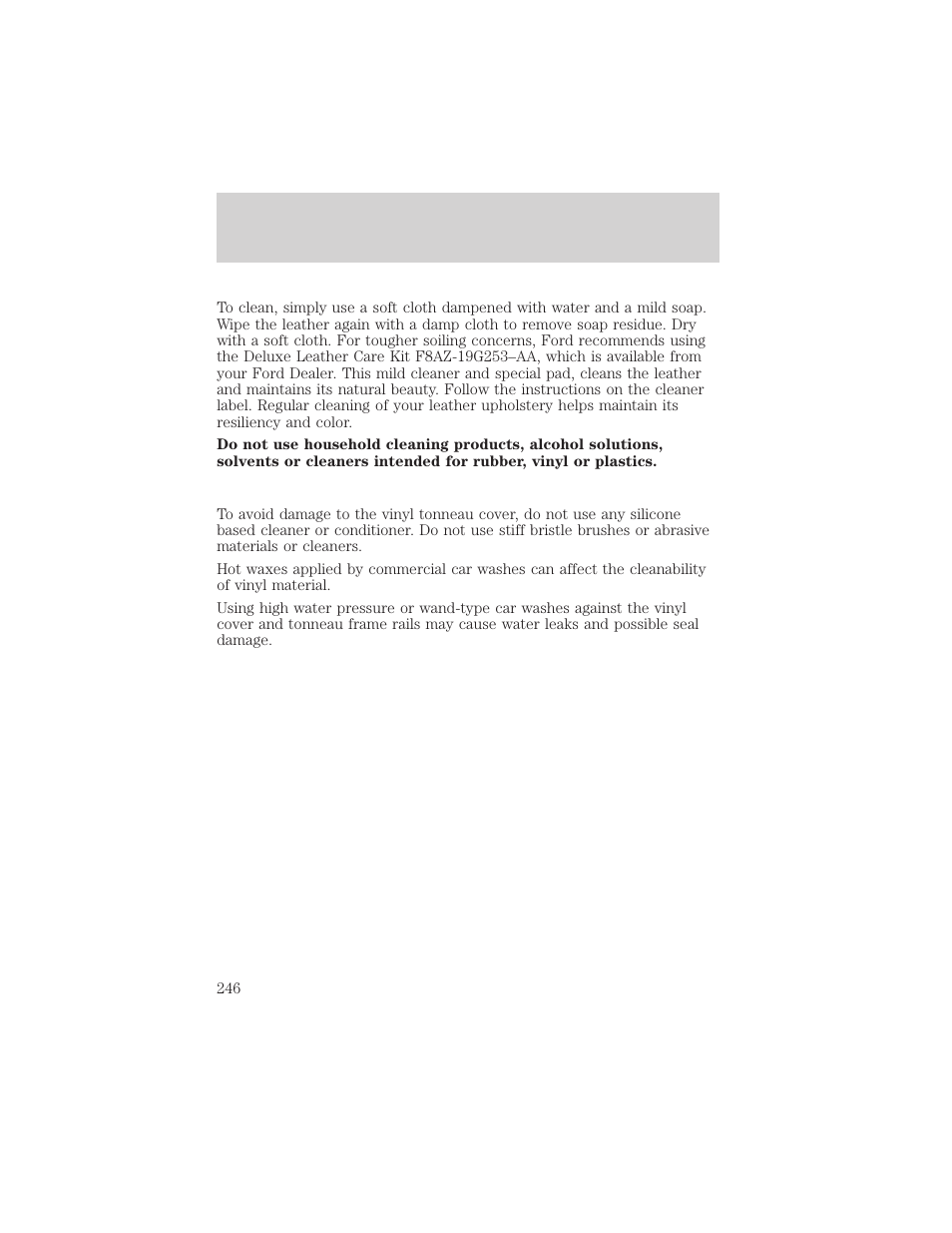 Maintenance and care | FORD 2000 F-150 User Manual | Page 246 / 280