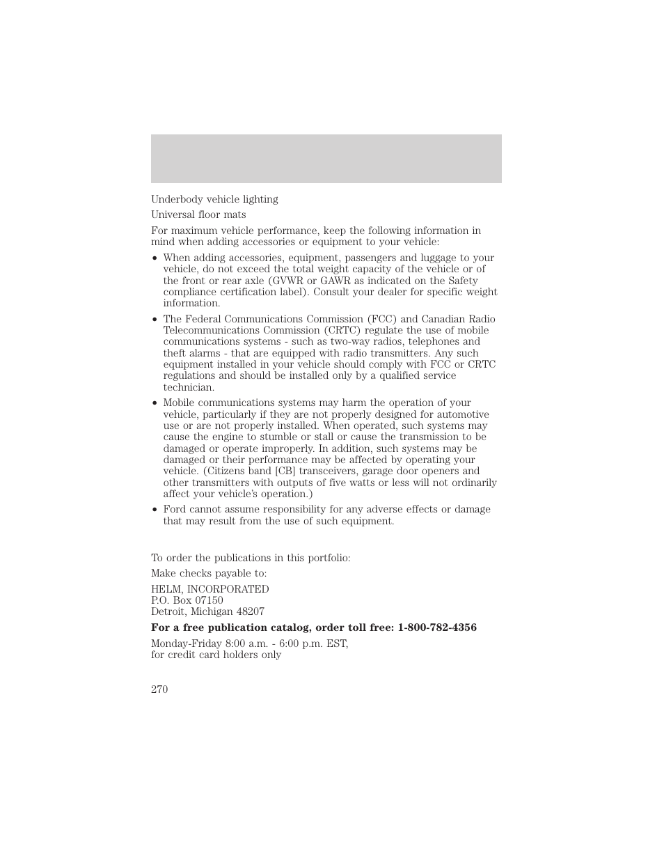 Customer assistance | FORD 2000 F-150 User Manual | Page 270 / 280