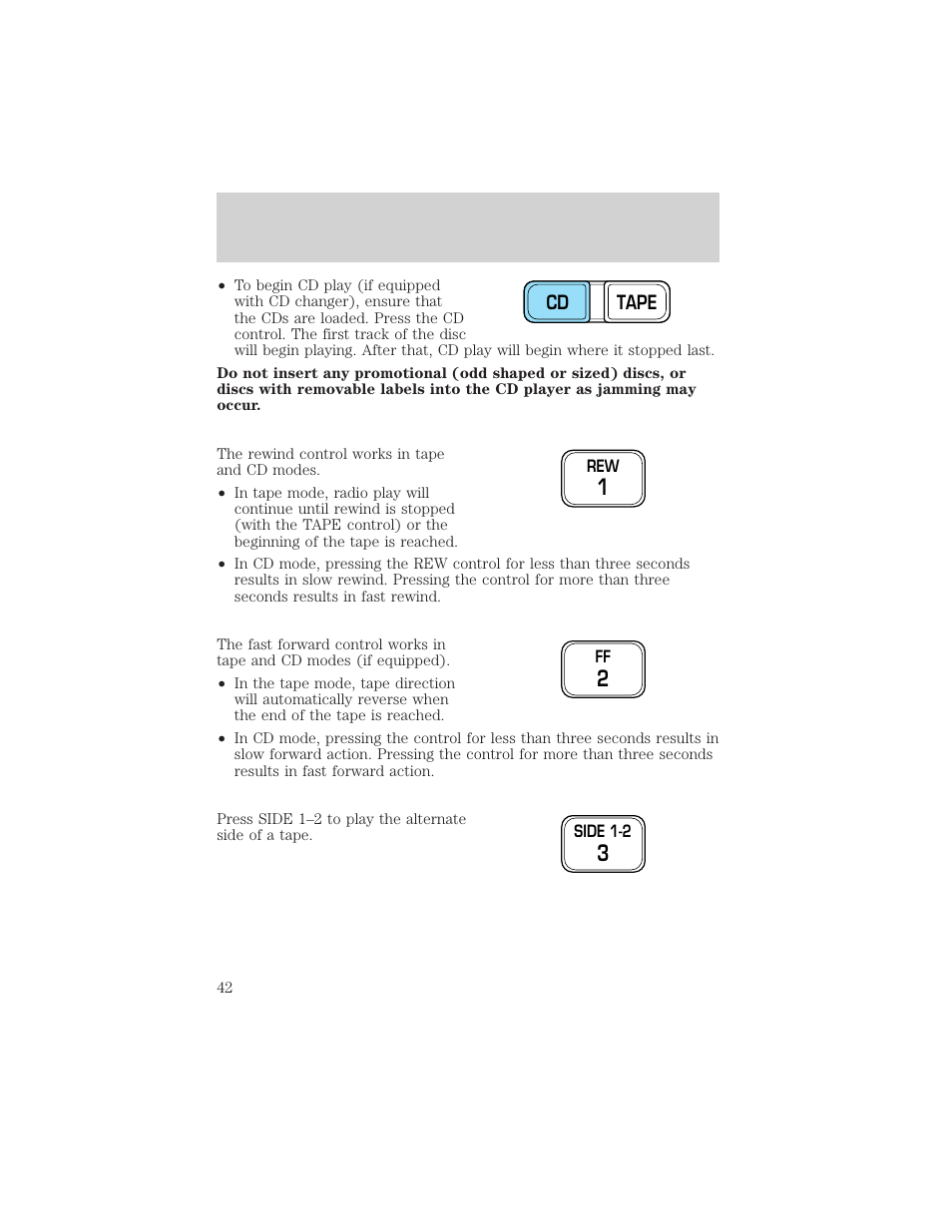 Controls and features | FORD 2000 F-150 User Manual | Page 42 / 280