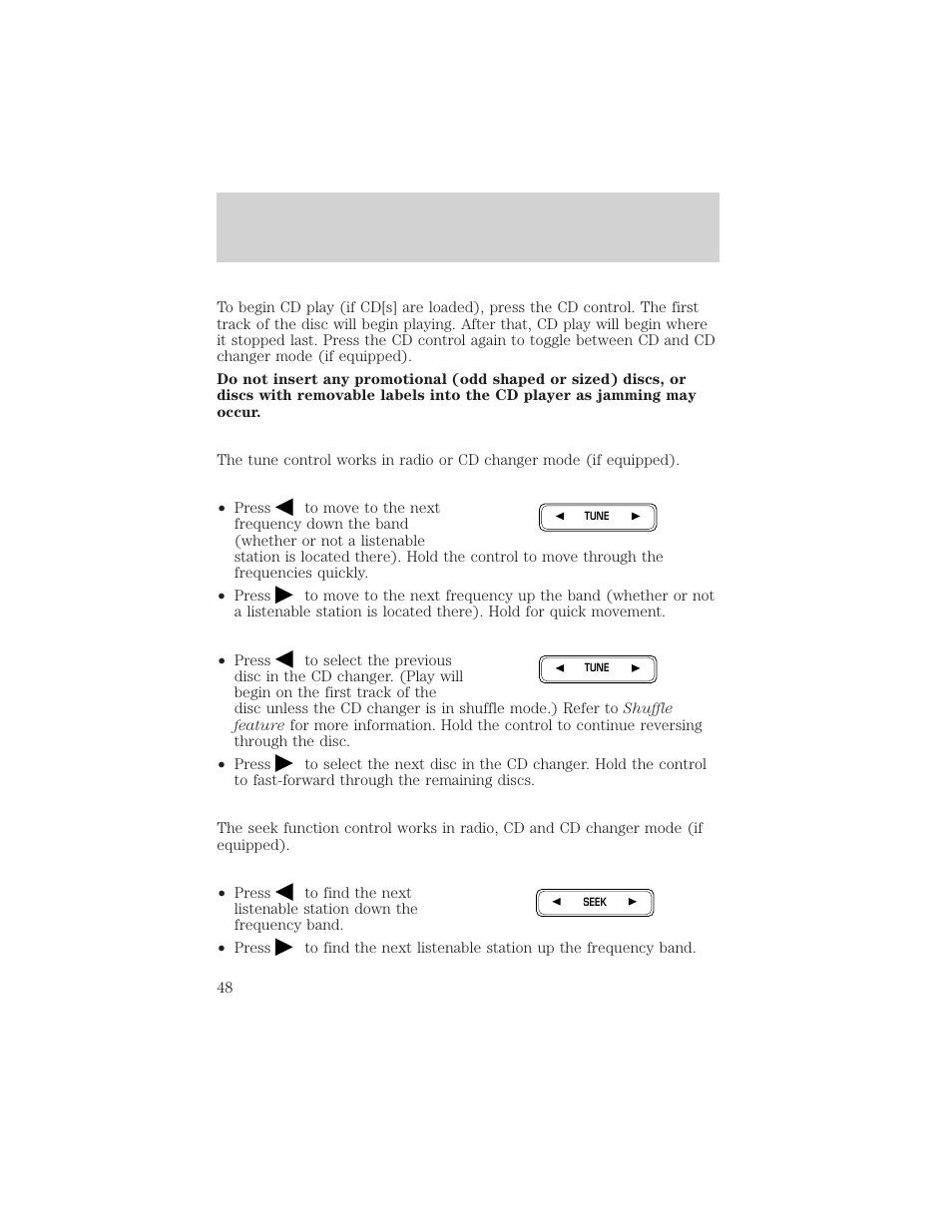 Controls and features | FORD 2000 F-150 User Manual | Page 48 / 280