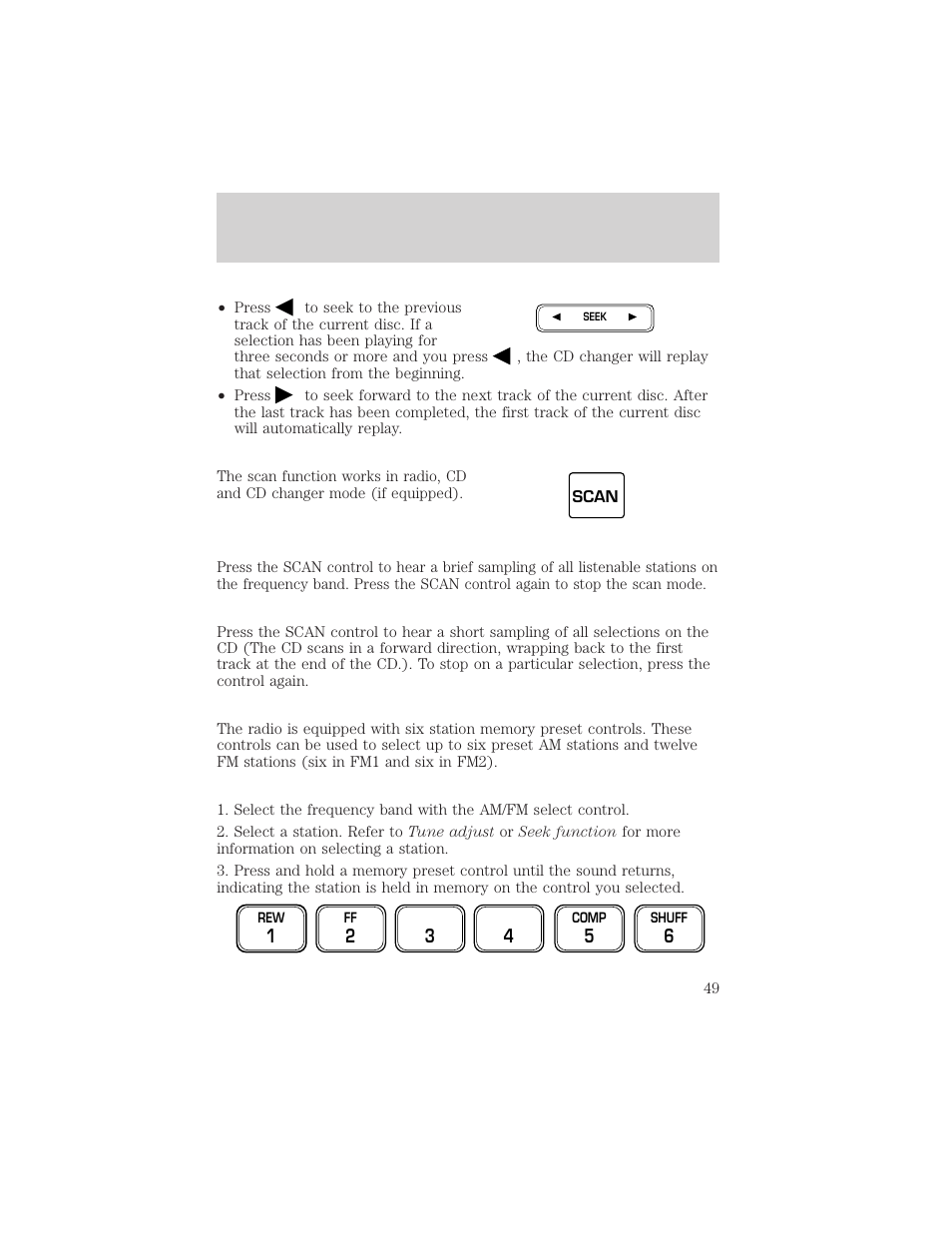 Controls and features | FORD 2000 F-150 User Manual | Page 49 / 280