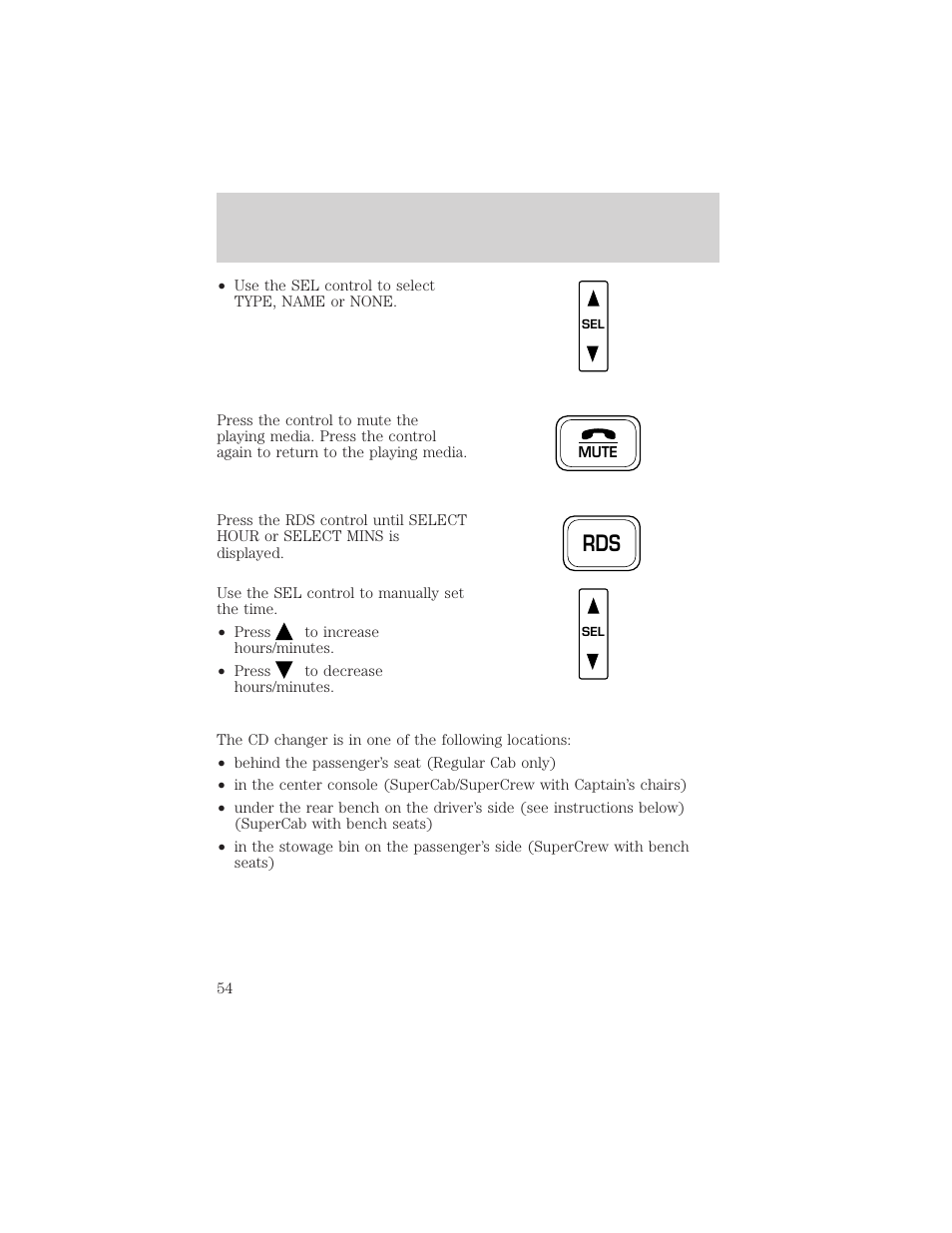 Controls and features | FORD 2000 F-150 User Manual | Page 54 / 280