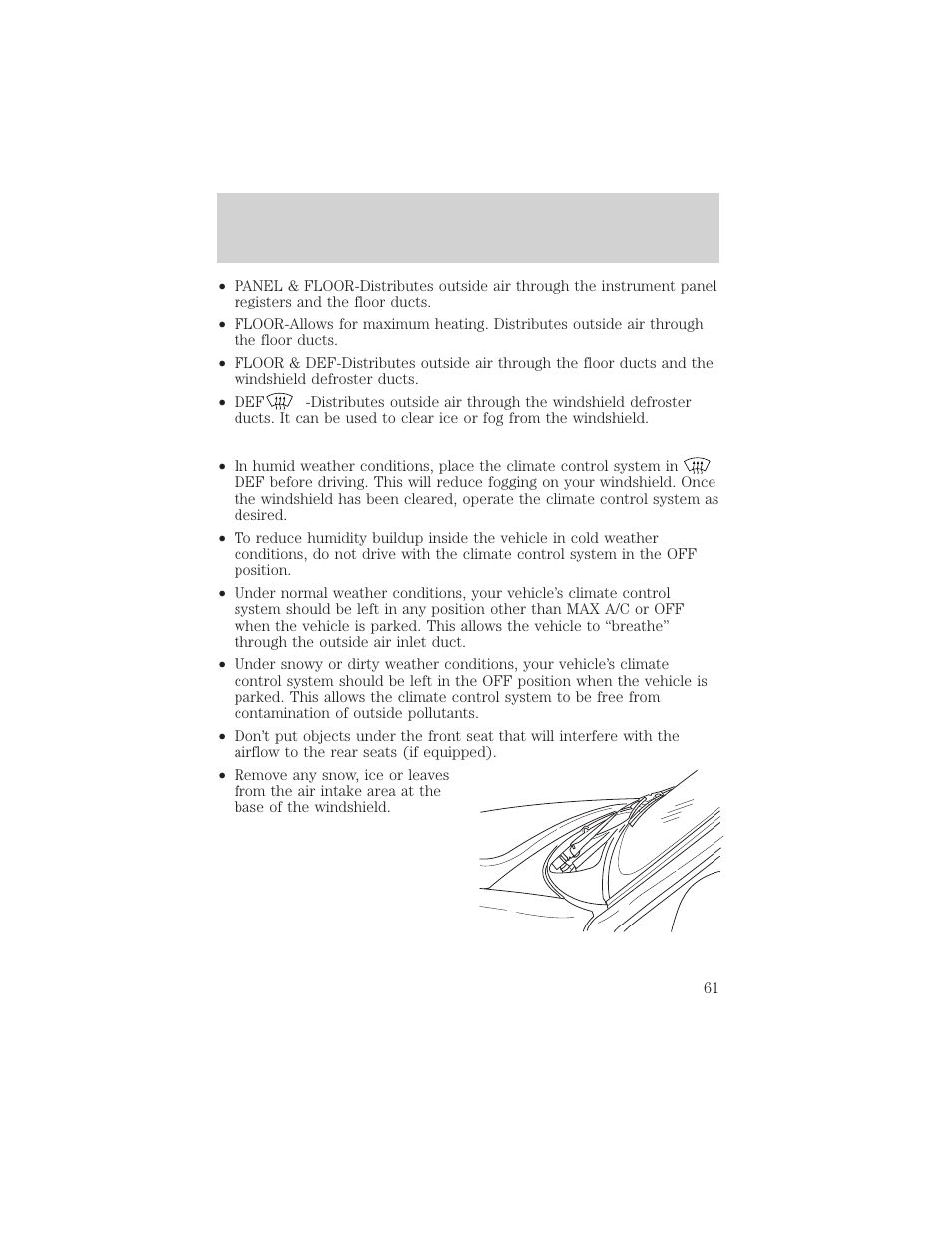 Controls and features | FORD 2000 F-150 User Manual | Page 61 / 280