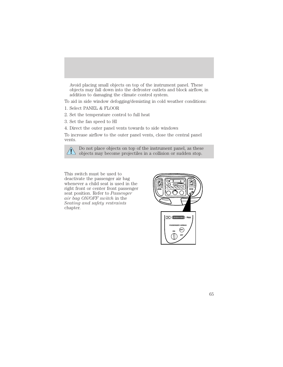 Controls and features | FORD 2000 F-150 User Manual | Page 65 / 280