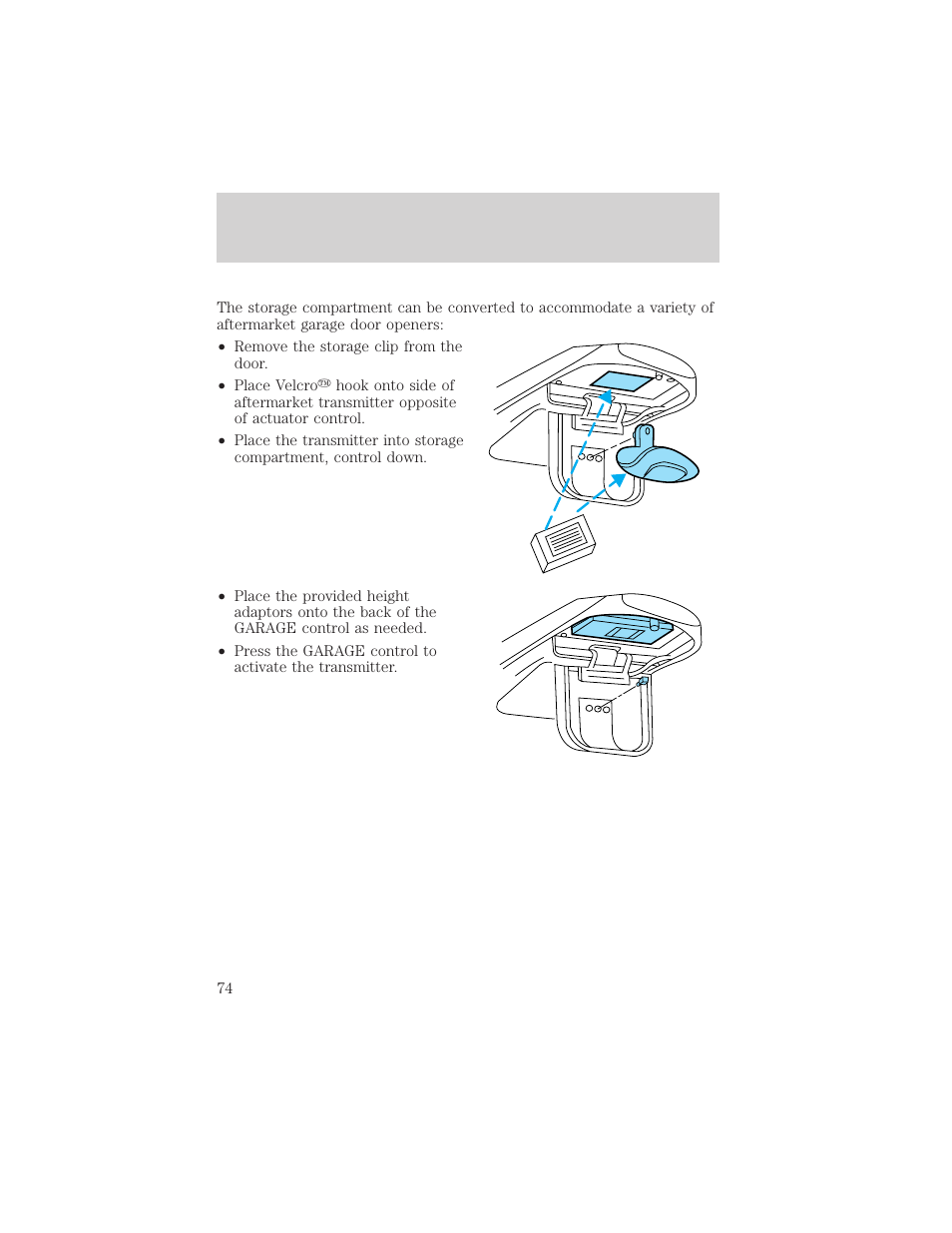 Controls and features | FORD 2000 F-150 User Manual | Page 74 / 280
