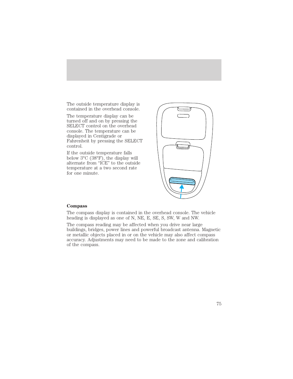 Controls and features | FORD 2000 F-150 User Manual | Page 75 / 280