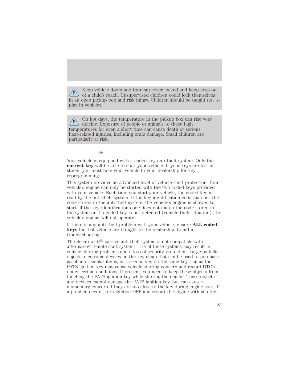 Controls and features | FORD 2000 F-150 User Manual | Page 87 / 280