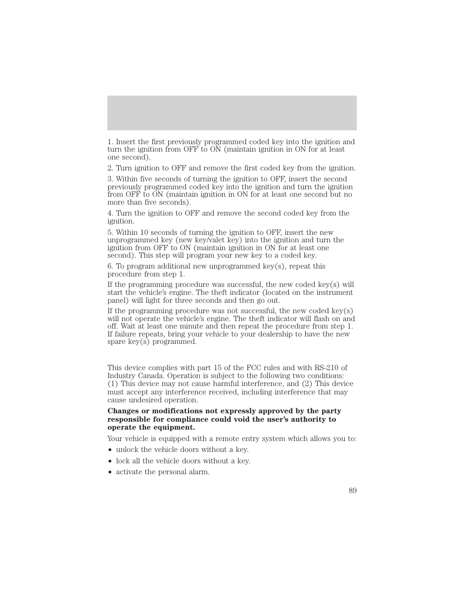 Controls and features | FORD 2000 F-150 User Manual | Page 89 / 280