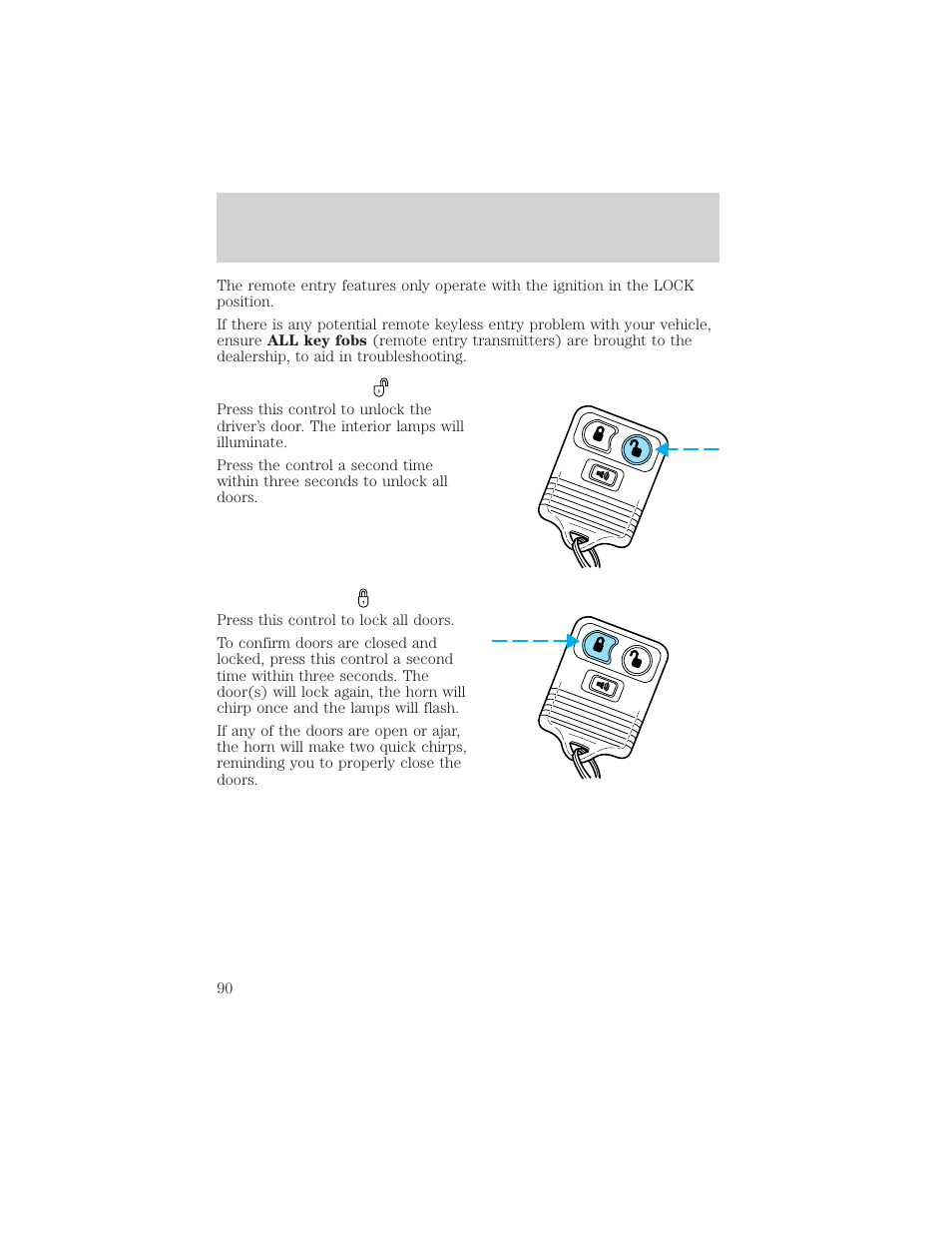 Controls and features | FORD 2000 F-150 User Manual | Page 90 / 280