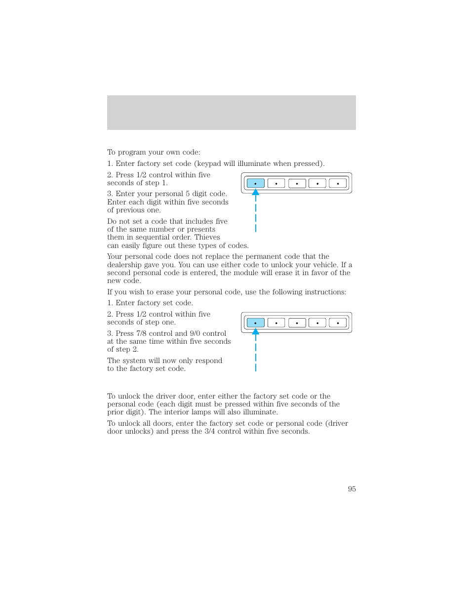 Controls and features | FORD 2000 F-150 User Manual | Page 95 / 280