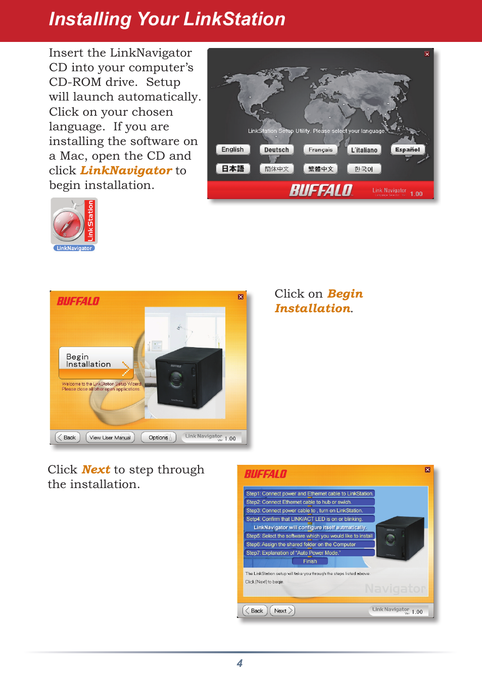Installing your linkstation | Buffalo Technology LS-QL/R5 User Manual | Page 4 / 12