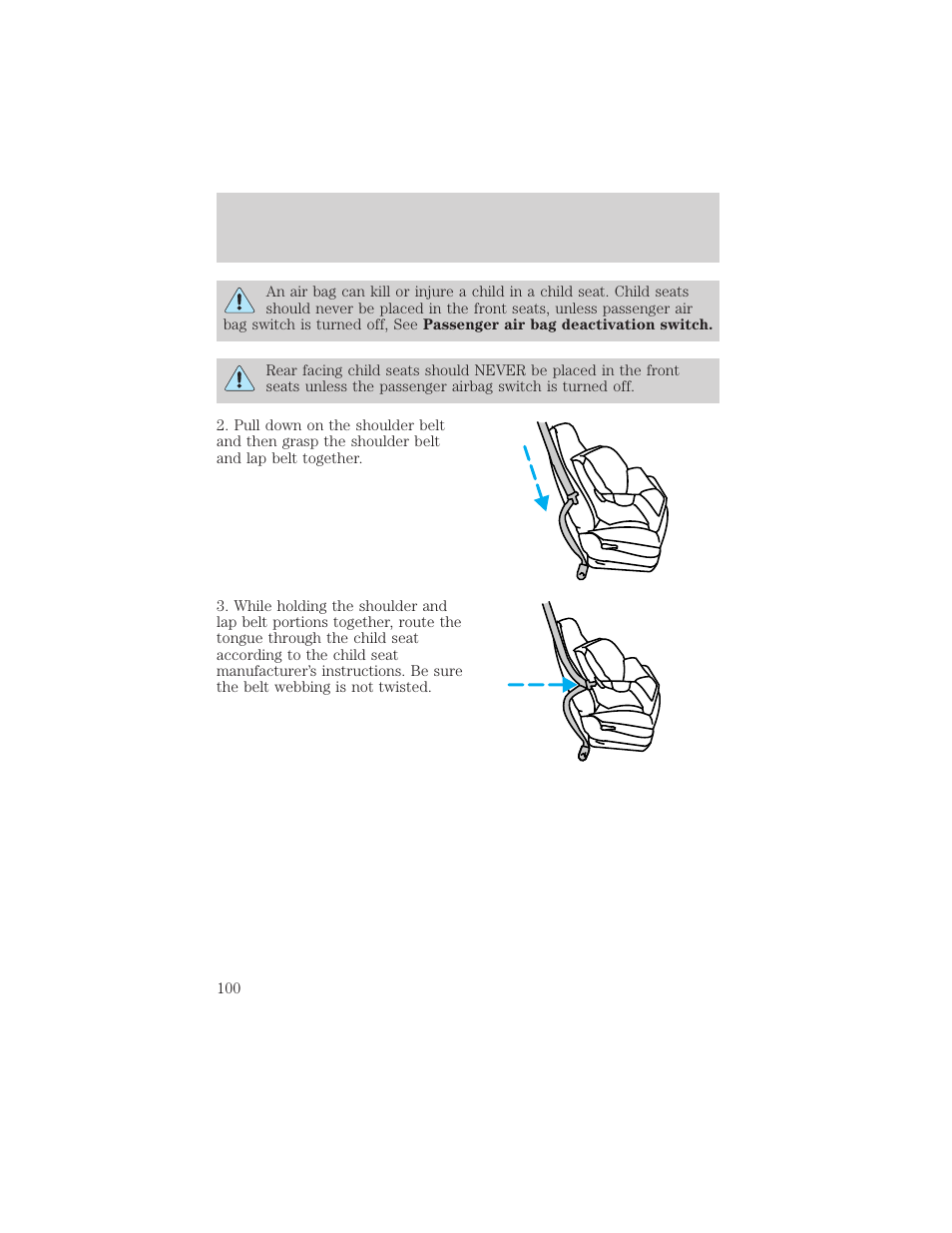 Seating and safety restraints | FORD 2000 F-550 v.1 User Manual | Page 100 / 256