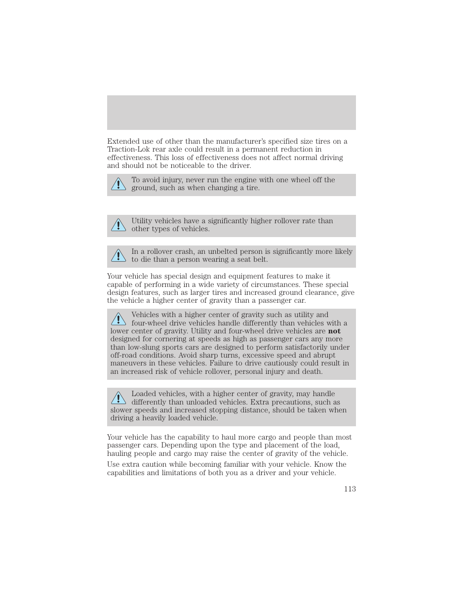 Driving | FORD 2000 F-550 v.1 User Manual | Page 113 / 256