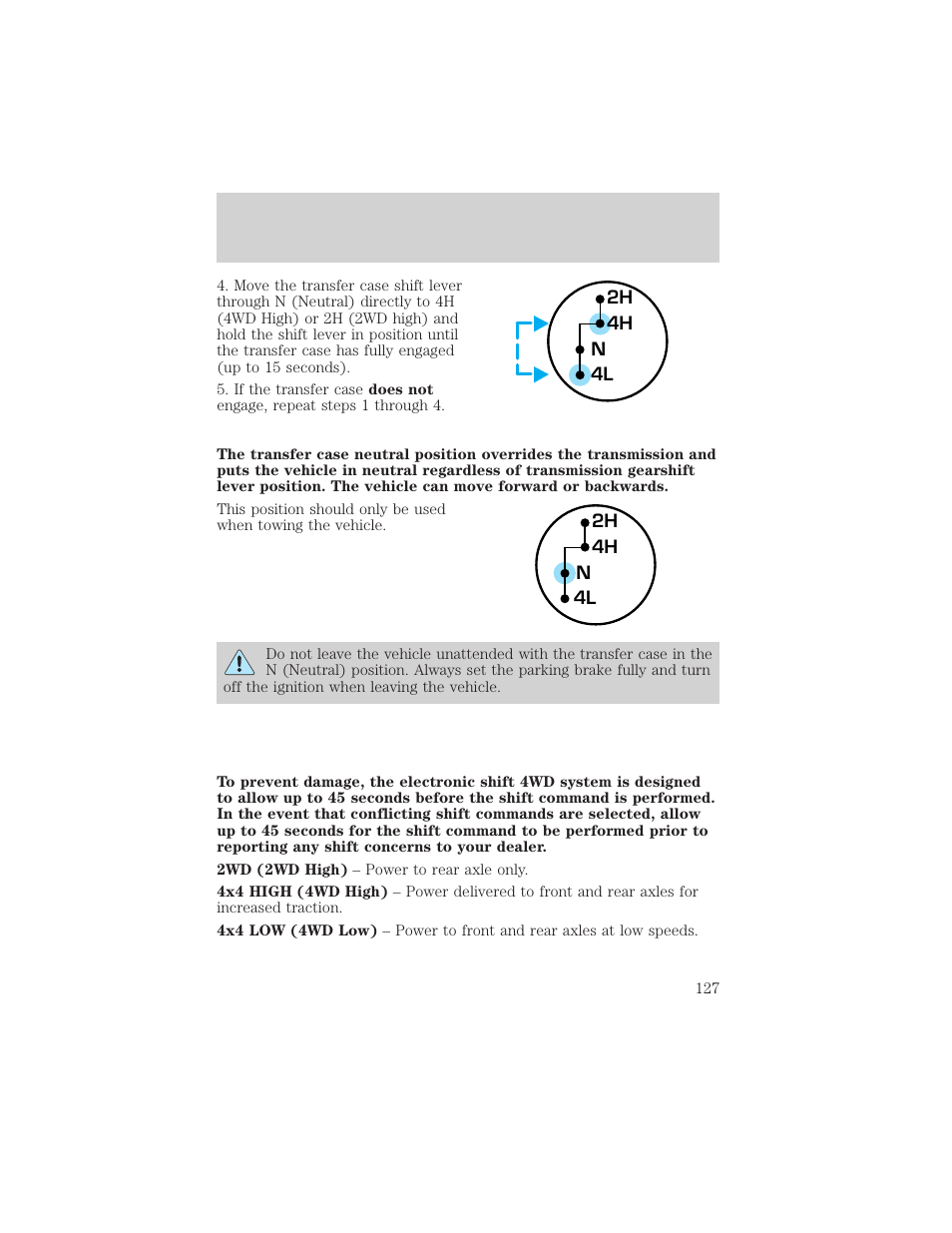 Driving | FORD 2000 F-550 v.1 User Manual | Page 127 / 256