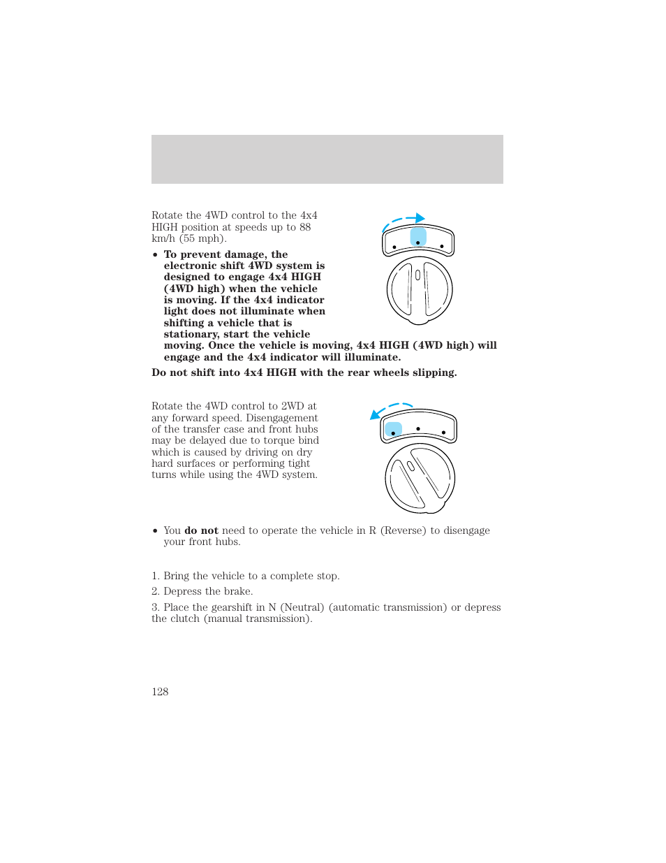 Driving | FORD 2000 F-550 v.1 User Manual | Page 128 / 256