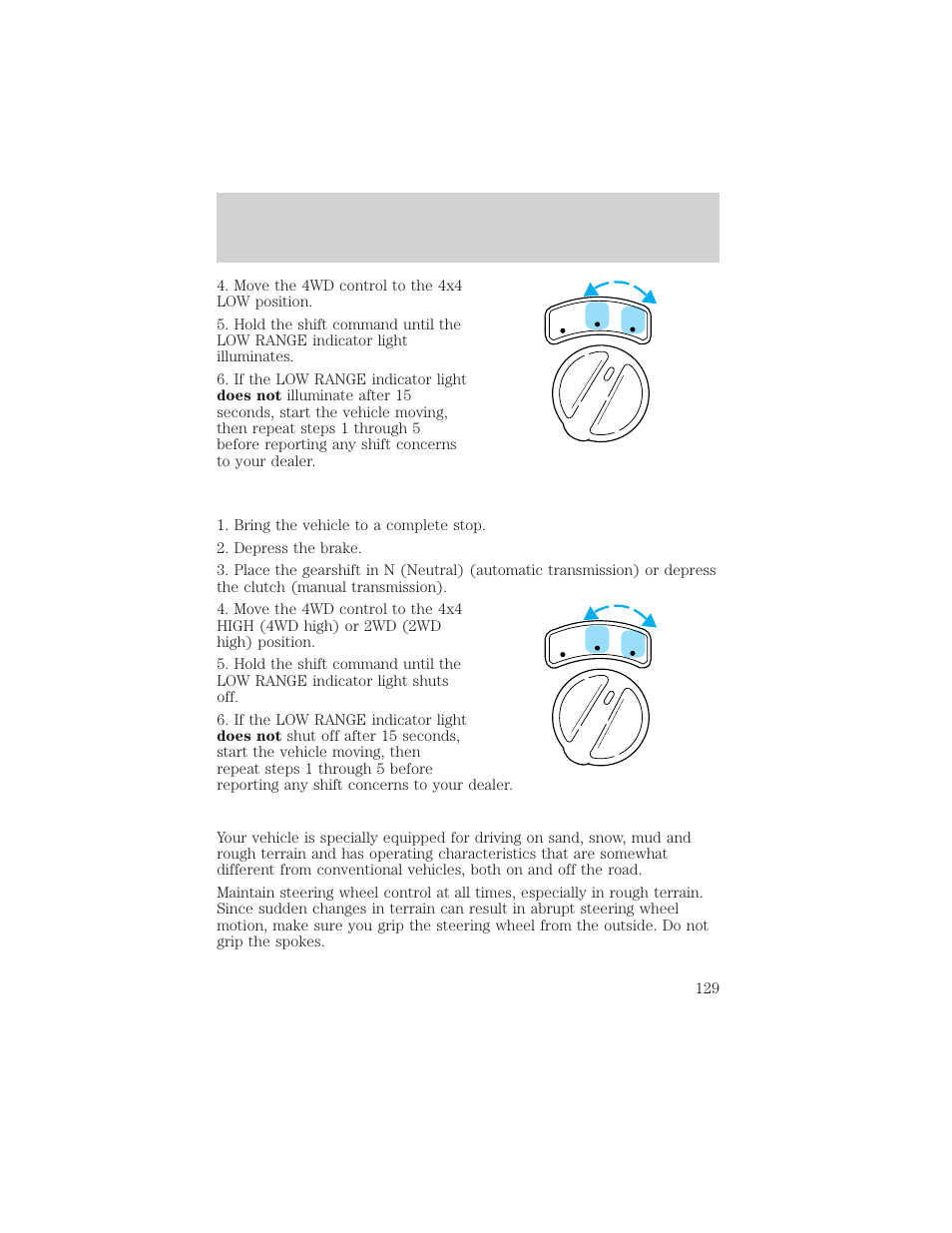 Driving | FORD 2000 F-550 v.1 User Manual | Page 129 / 256