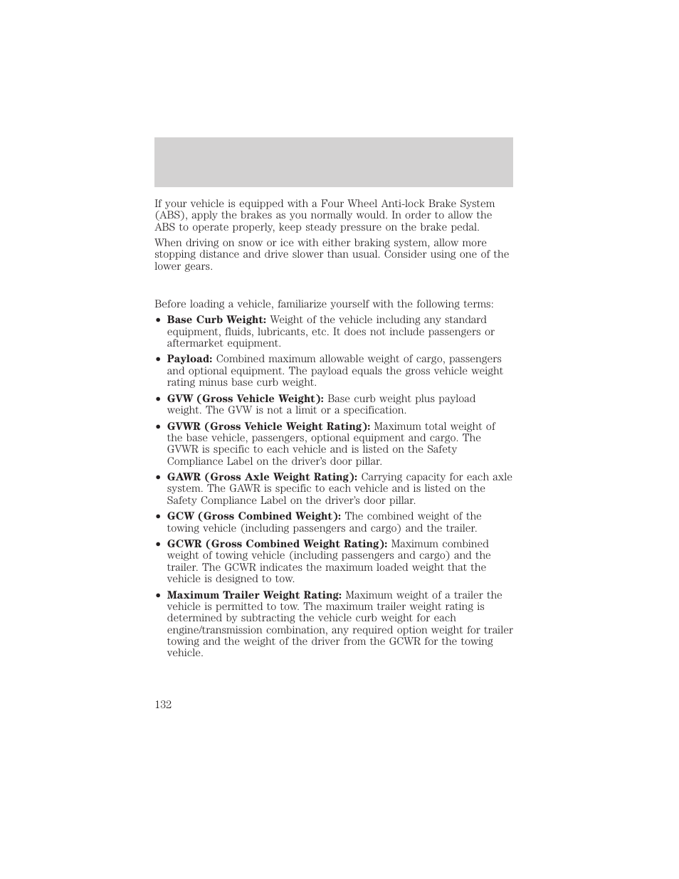 Driving | FORD 2000 F-550 v.1 User Manual | Page 132 / 256
