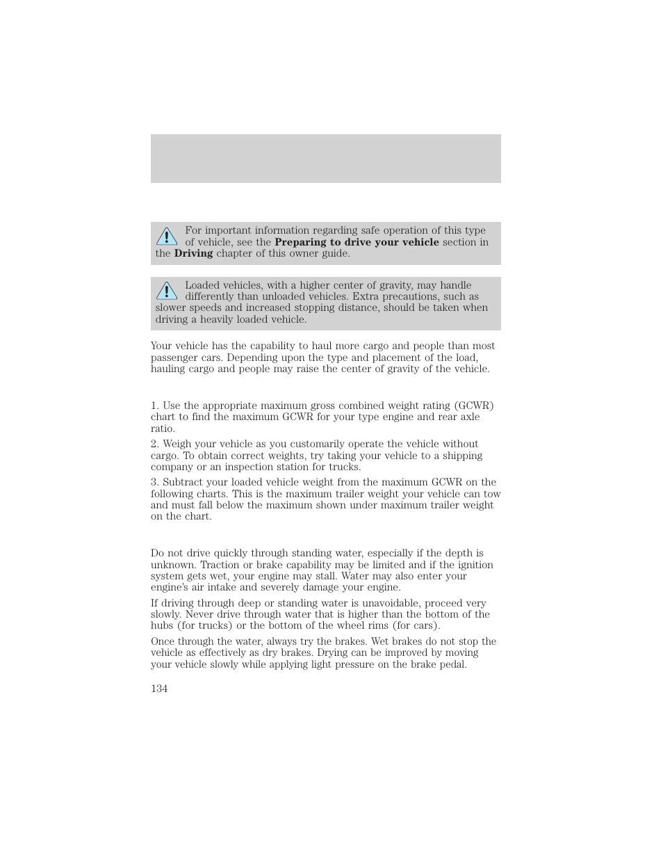 Driving | FORD 2000 F-550 v.1 User Manual | Page 134 / 256