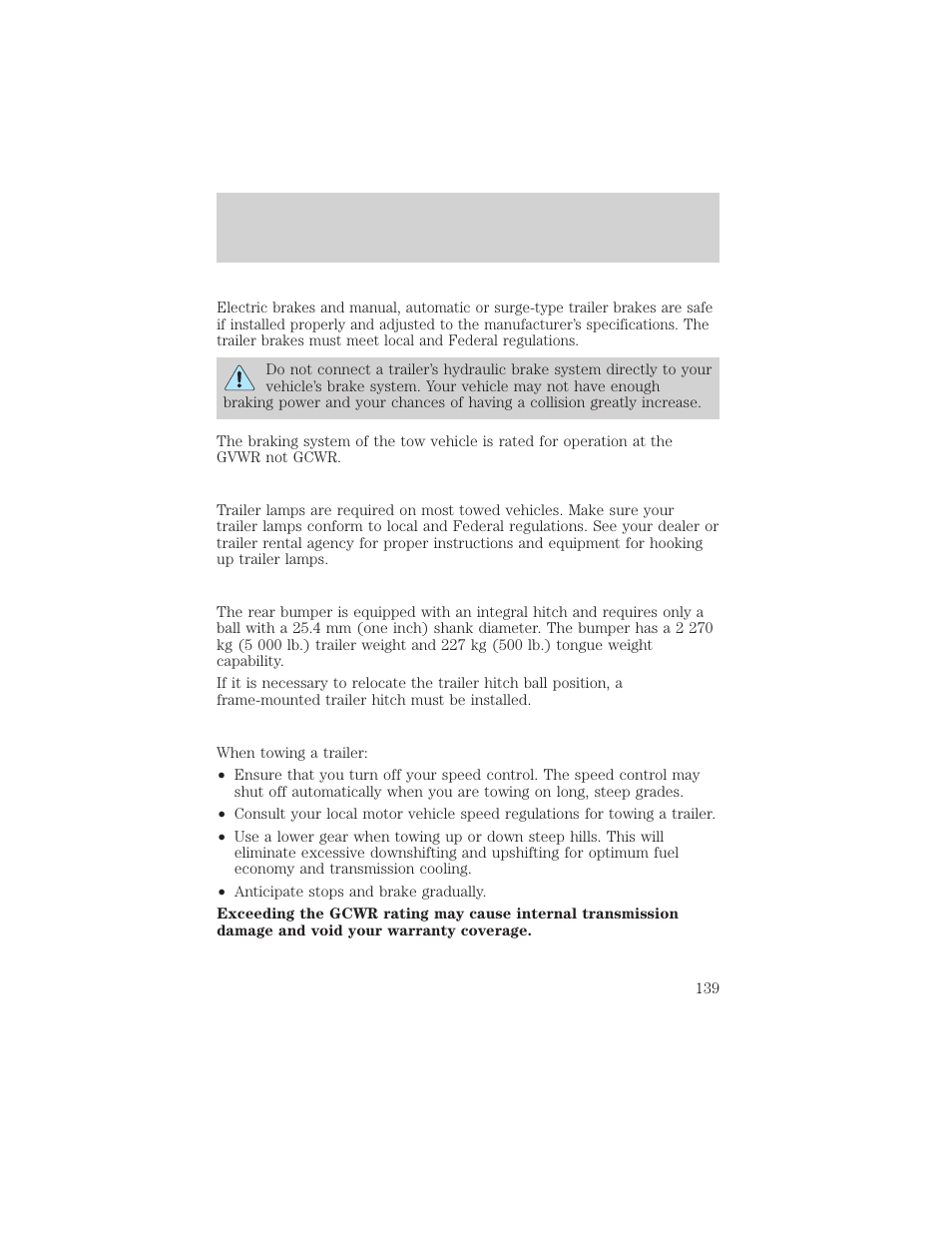 Driving | FORD 2000 F-550 v.1 User Manual | Page 139 / 256