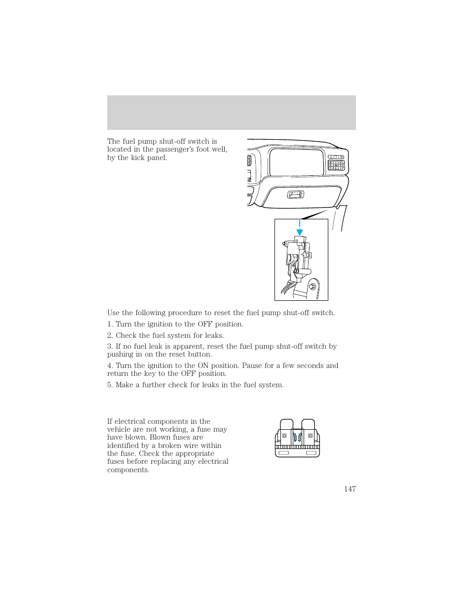 Roadside emergencies | FORD 2000 F-550 v.1 User Manual | Page 147 / 256