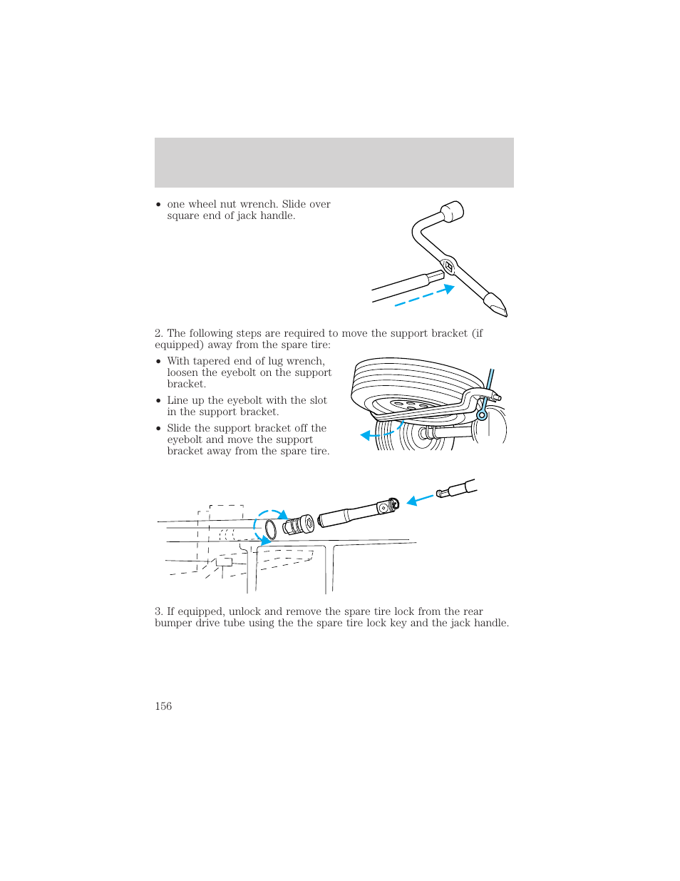 Roadside emergencies | FORD 2000 F-550 v.1 User Manual | Page 156 / 256