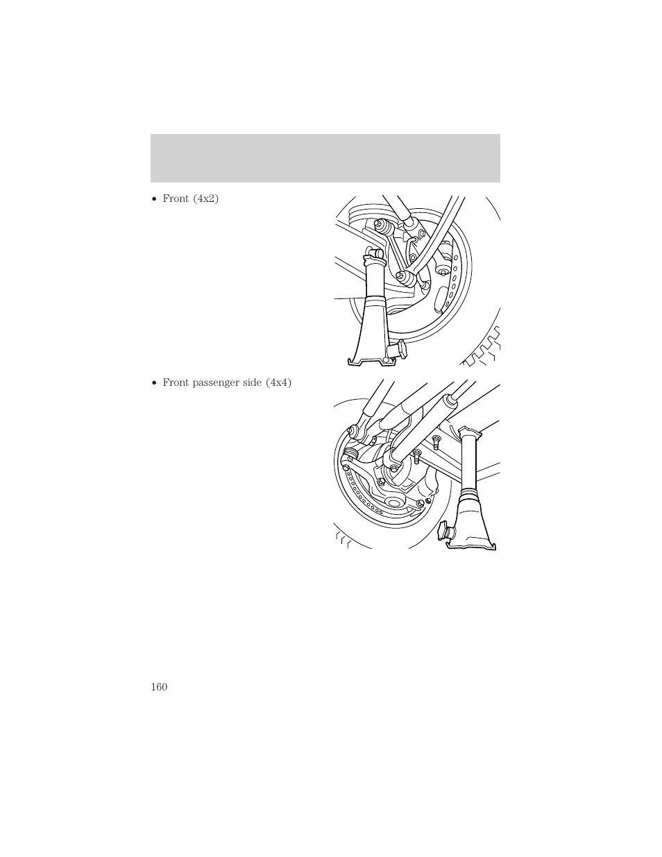 Roadside emergencies | FORD 2000 F-550 v.1 User Manual | Page 160 / 256