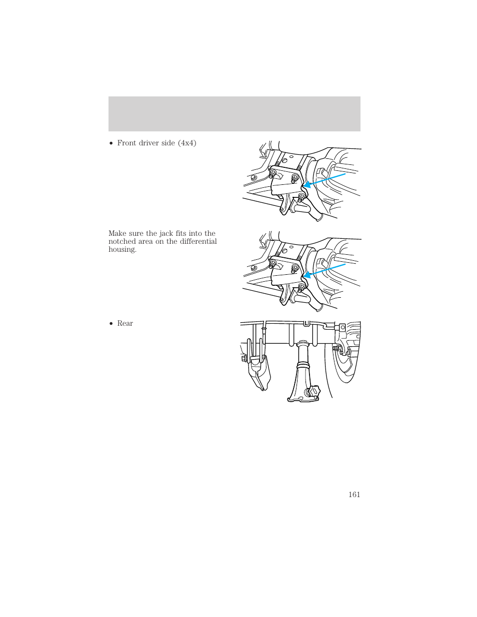 Roadside emergencies | FORD 2000 F-550 v.1 User Manual | Page 161 / 256