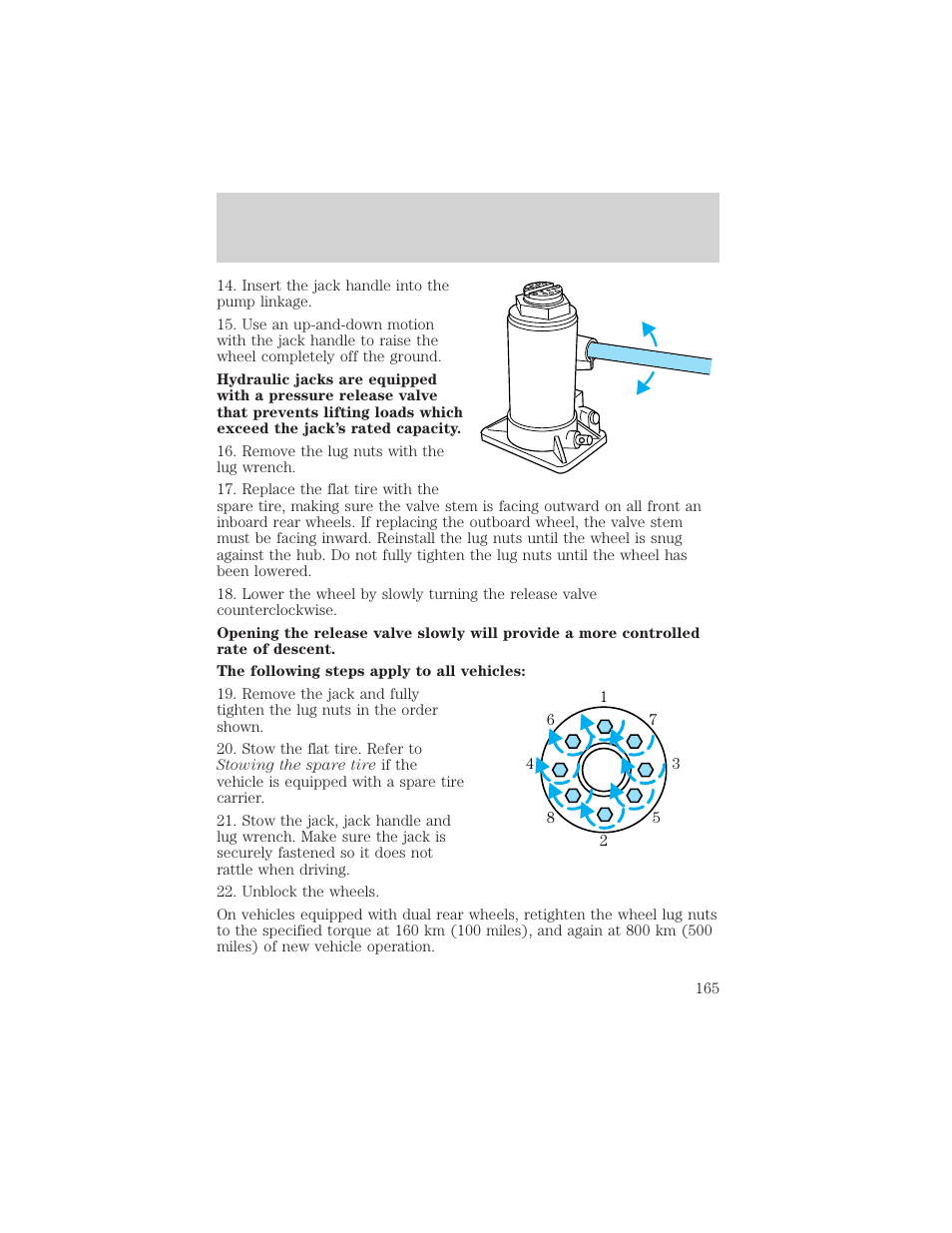 Roadside emergencies | FORD 2000 F-550 v.1 User Manual | Page 165 / 256