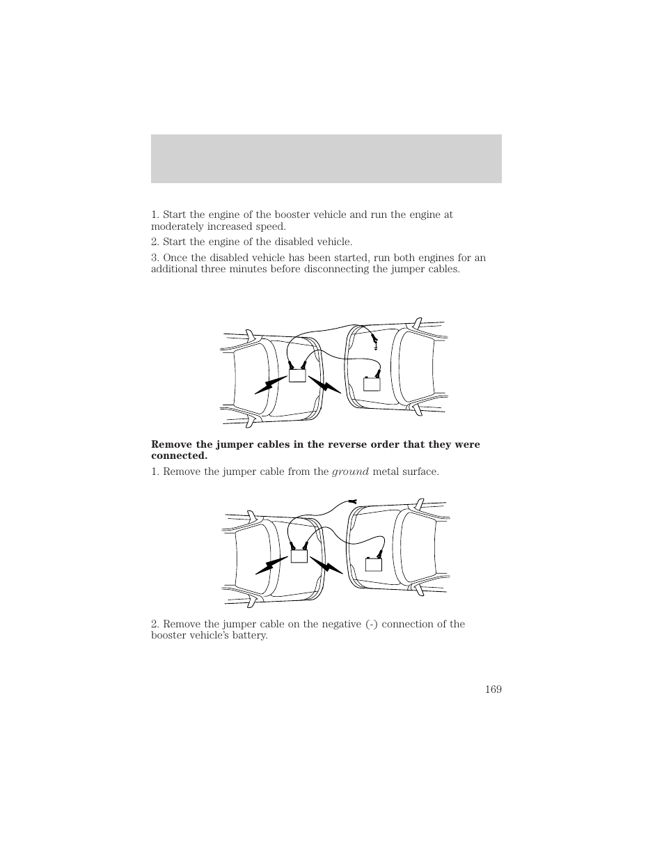 Roadside emergencies | FORD 2000 F-550 v.1 User Manual | Page 169 / 256