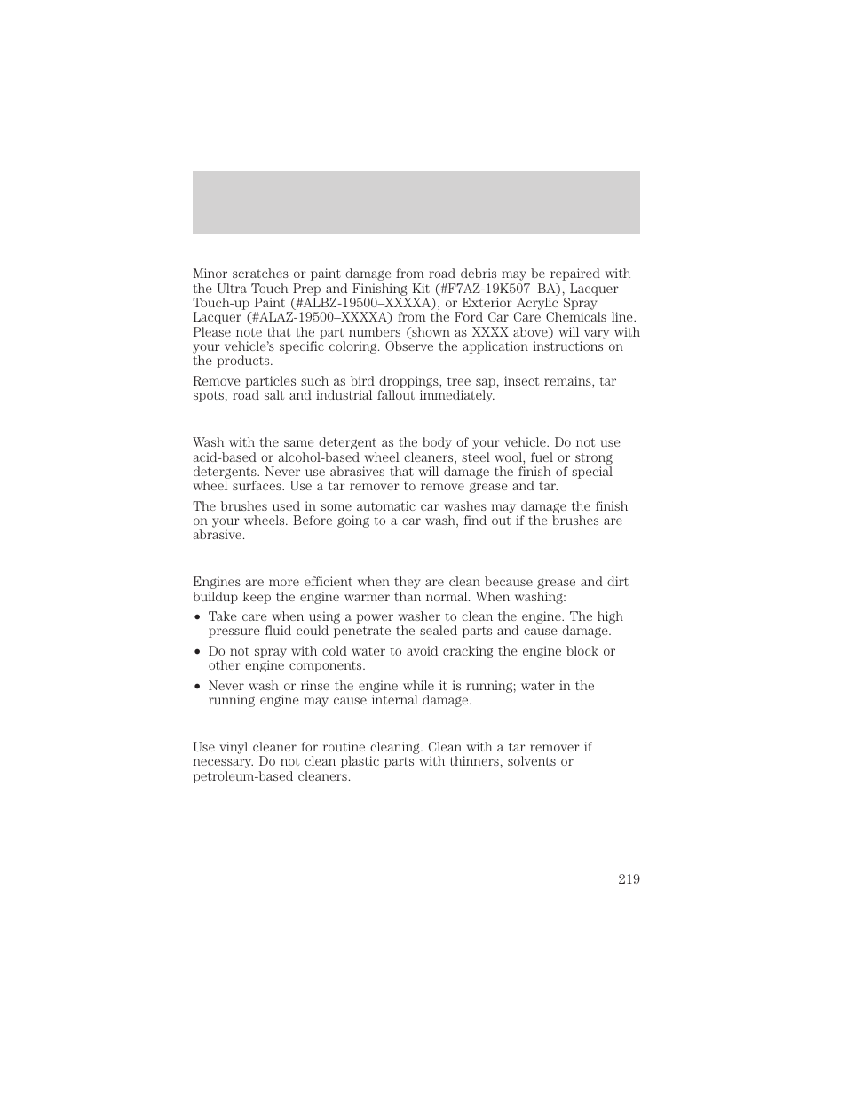 Maintenance and care | FORD 2000 F-550 v.1 User Manual | Page 219 / 256