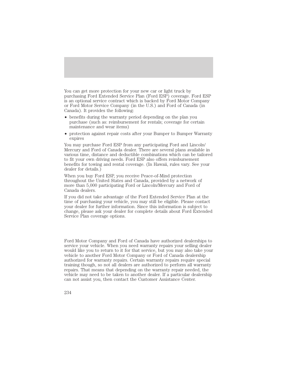 Customer assistance | FORD 2000 F-550 v.1 User Manual | Page 234 / 256