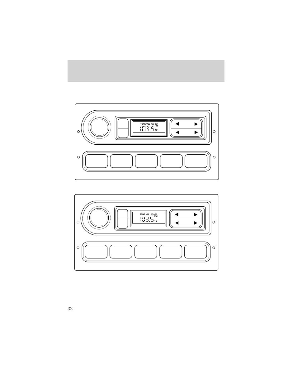 Controls and features, 12 3 4 am/fm | FORD 2000 F-550 v.1 User Manual | Page 32 / 256