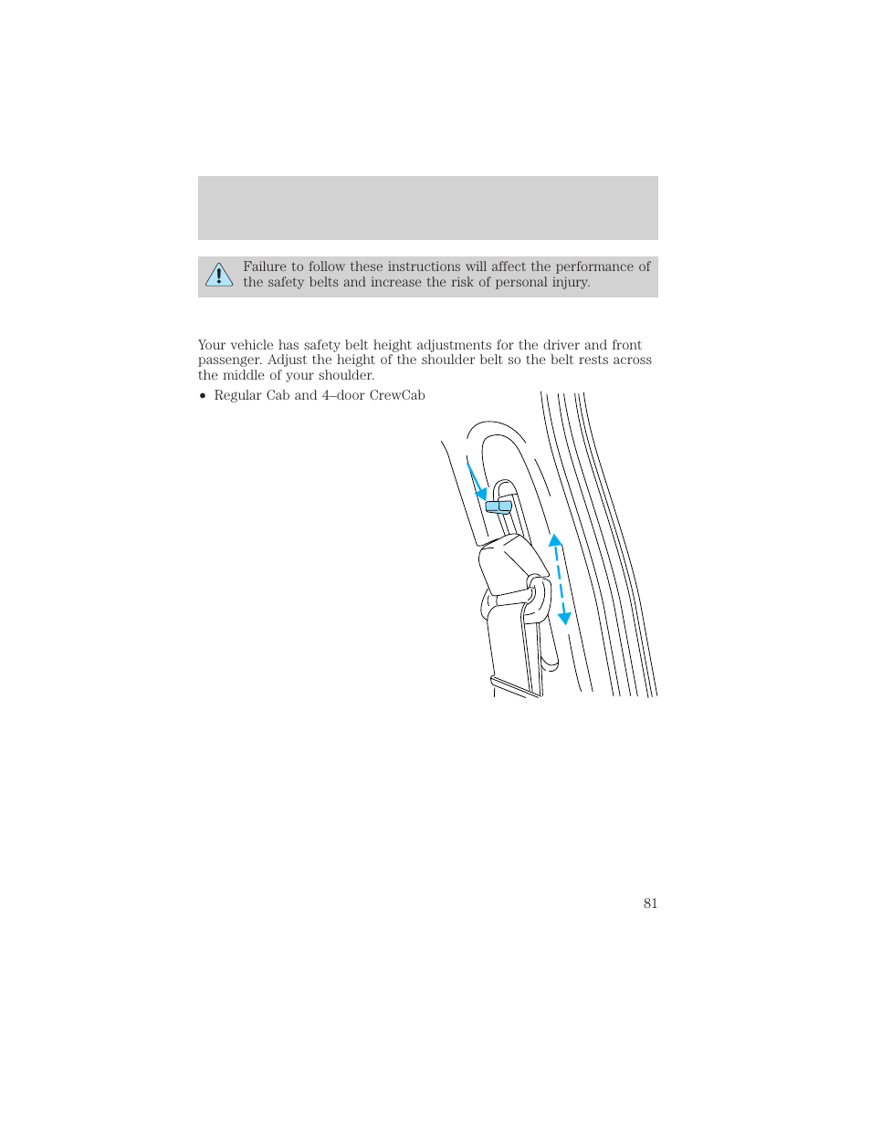 Seating and safety restraints | FORD 2000 F-550 v.1 User Manual | Page 81 / 256