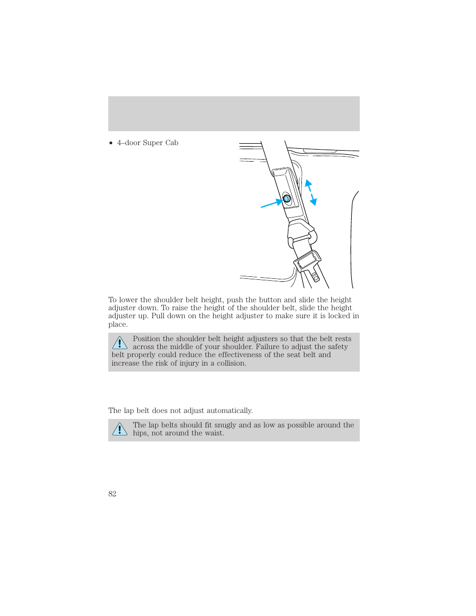 Seating and safety restraints | FORD 2000 F-550 v.1 User Manual | Page 82 / 256