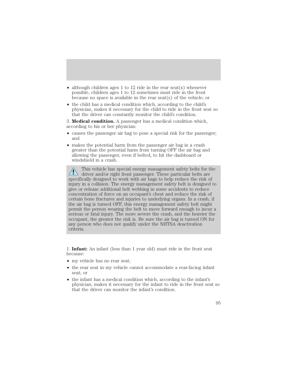 Seating and safety restraints | FORD 2000 F-550 v.1 User Manual | Page 95 / 256