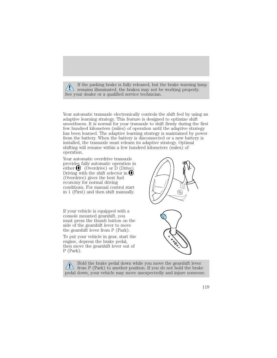 Driving | FORD 2000 Taurus User Manual | Page 119 / 232