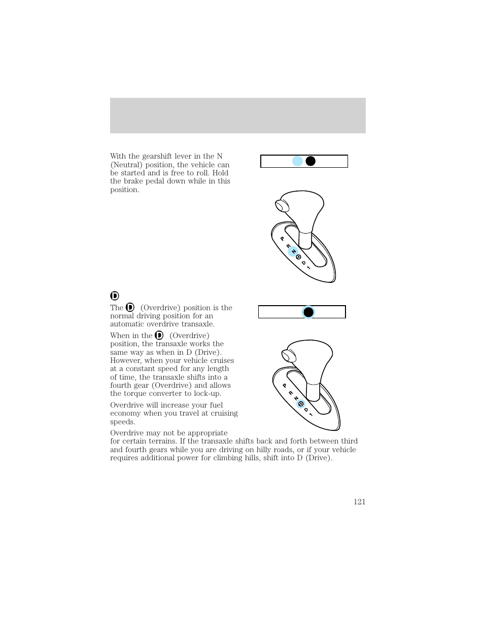 Driving | FORD 2000 Taurus User Manual | Page 121 / 232