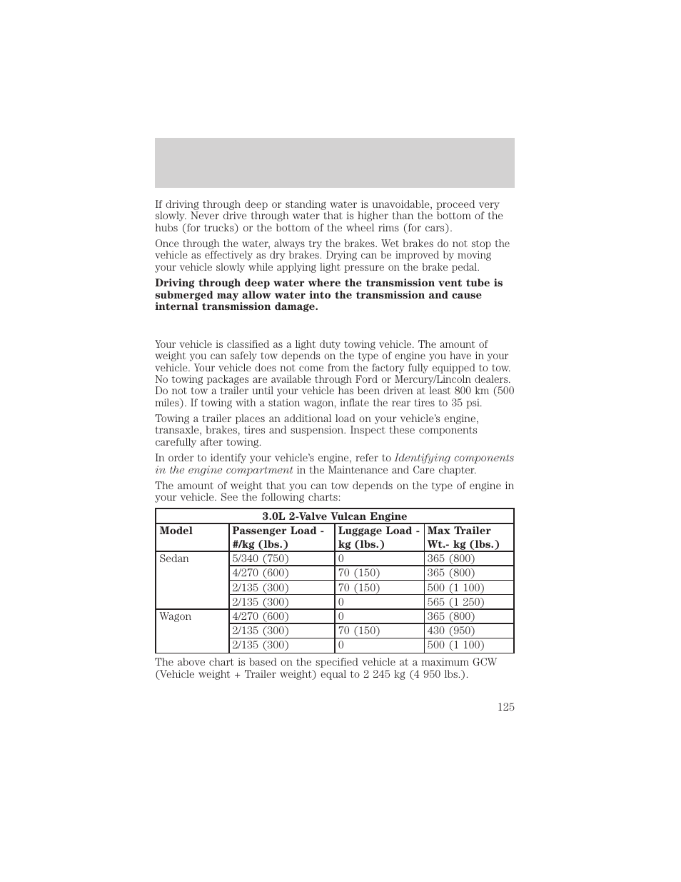 Driving | FORD 2000 Taurus User Manual | Page 125 / 232