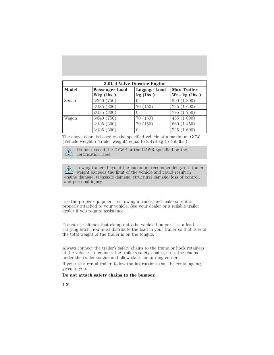 Driving | FORD 2000 Taurus User Manual | Page 126 / 232