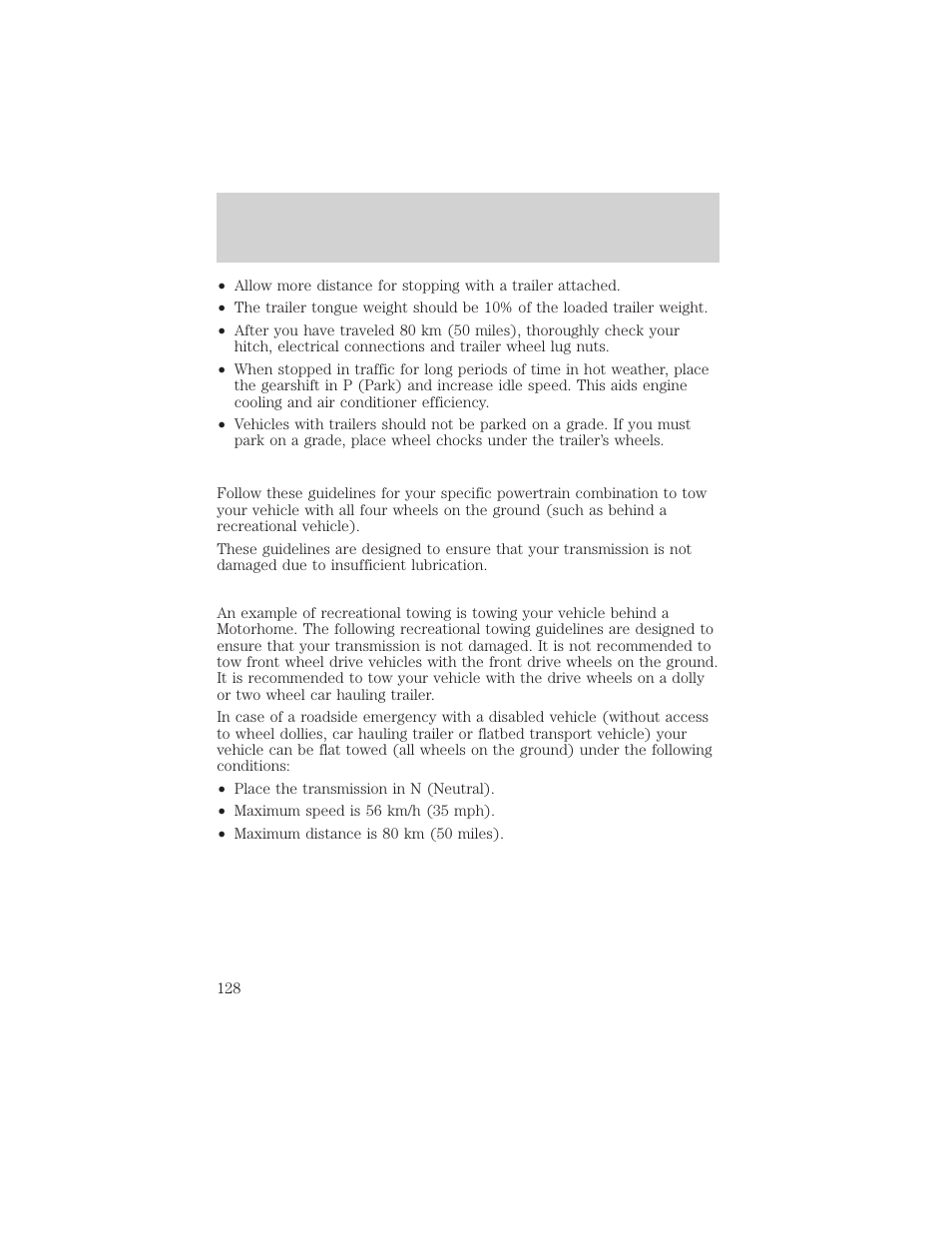 Driving | FORD 2000 Taurus User Manual | Page 128 / 232