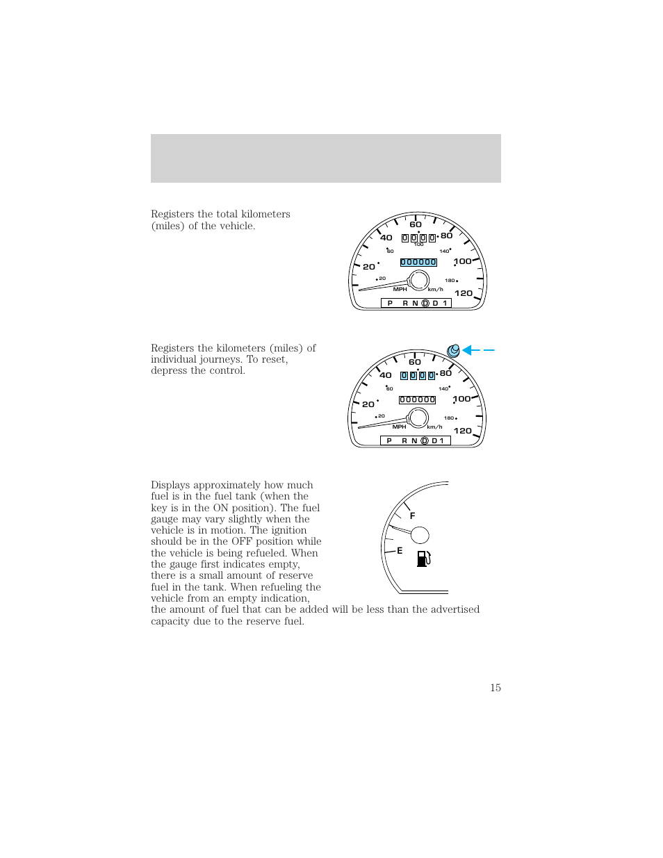 Instrumentation | FORD 2000 Taurus User Manual | Page 15 / 232