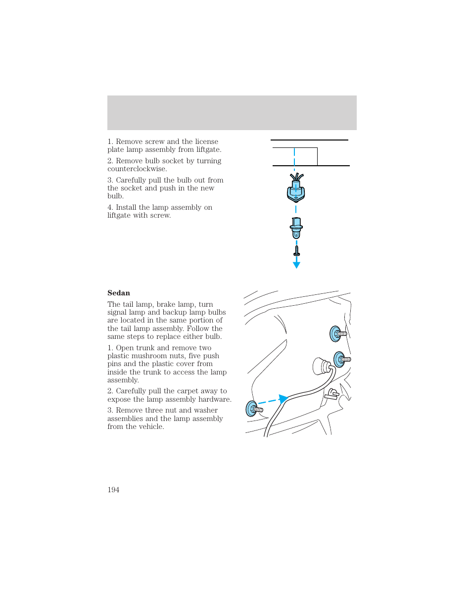 Maintenance and care | FORD 2000 Taurus User Manual | Page 194 / 232