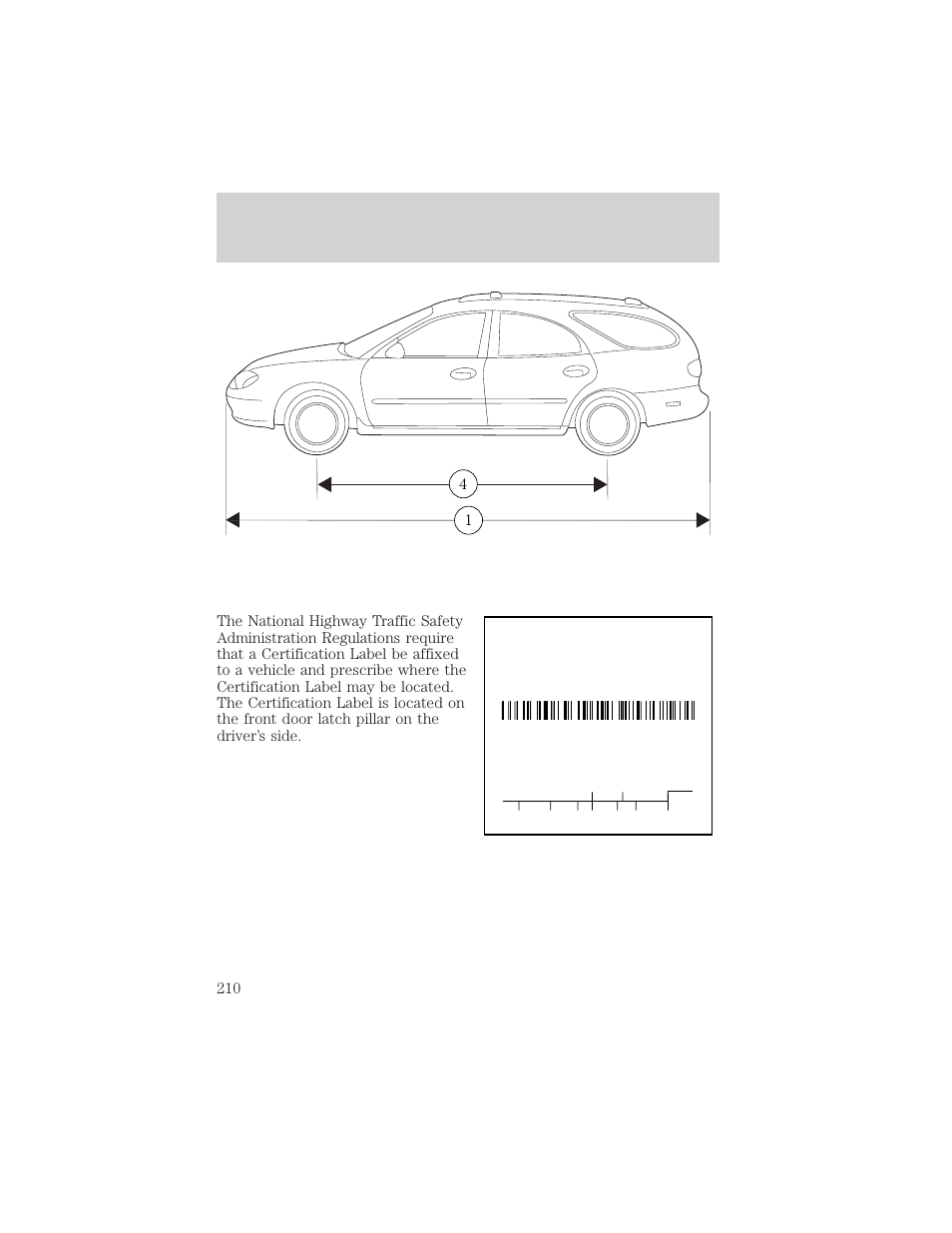 Capacities and specifications | FORD 2000 Taurus User Manual | Page 210 / 232