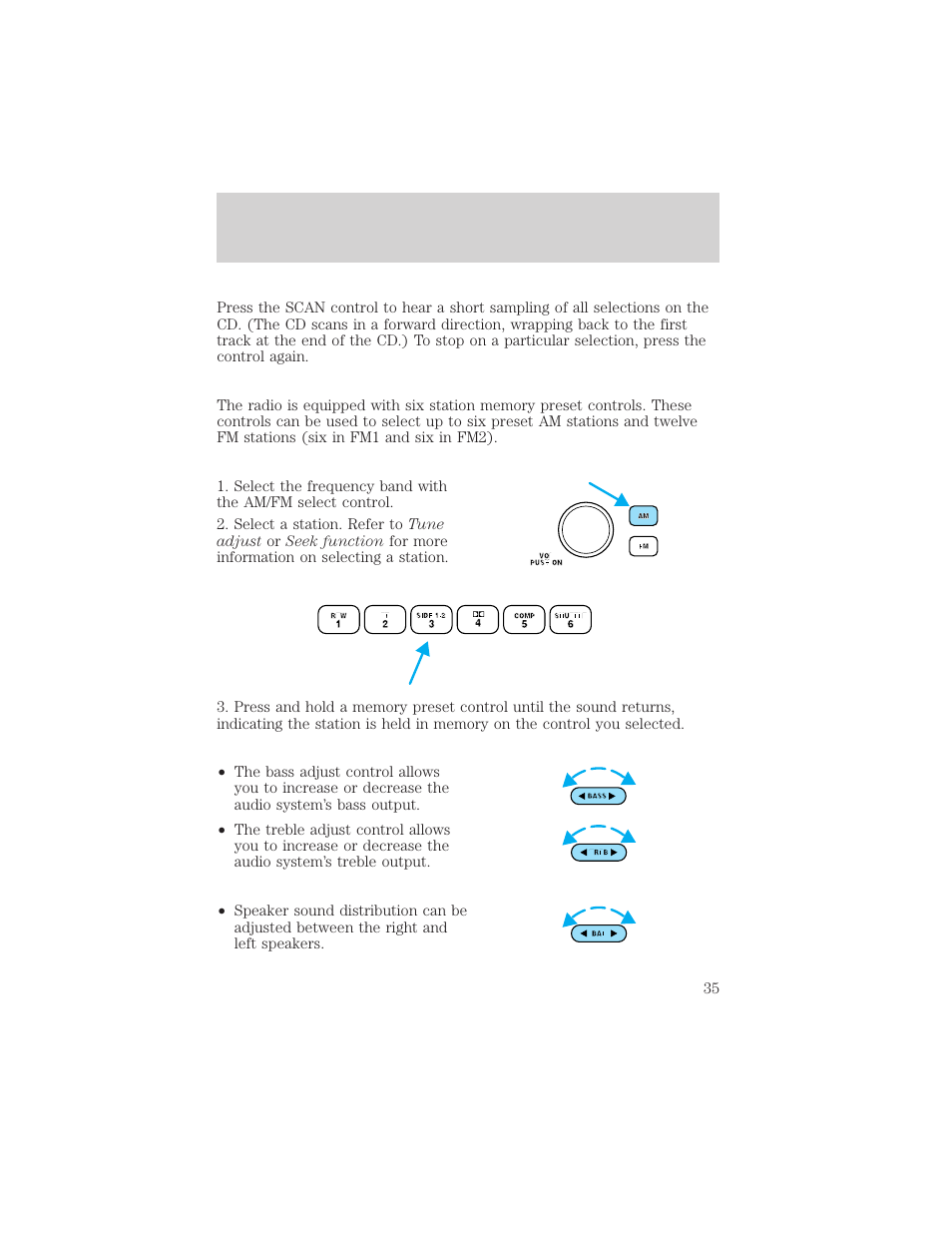 Controls and features | FORD 2000 Taurus User Manual | Page 35 / 232