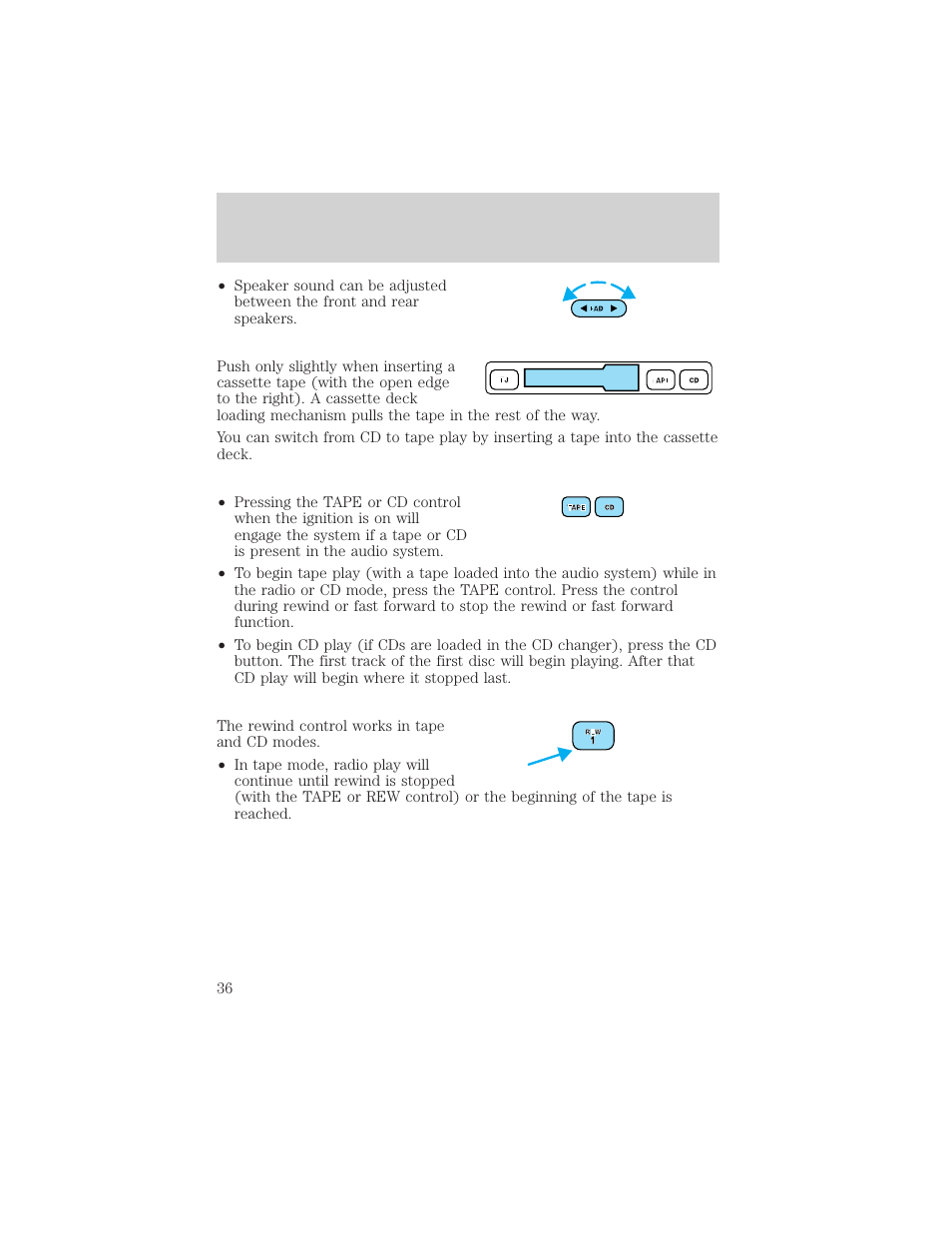 Controls and features | FORD 2000 Taurus User Manual | Page 36 / 232
