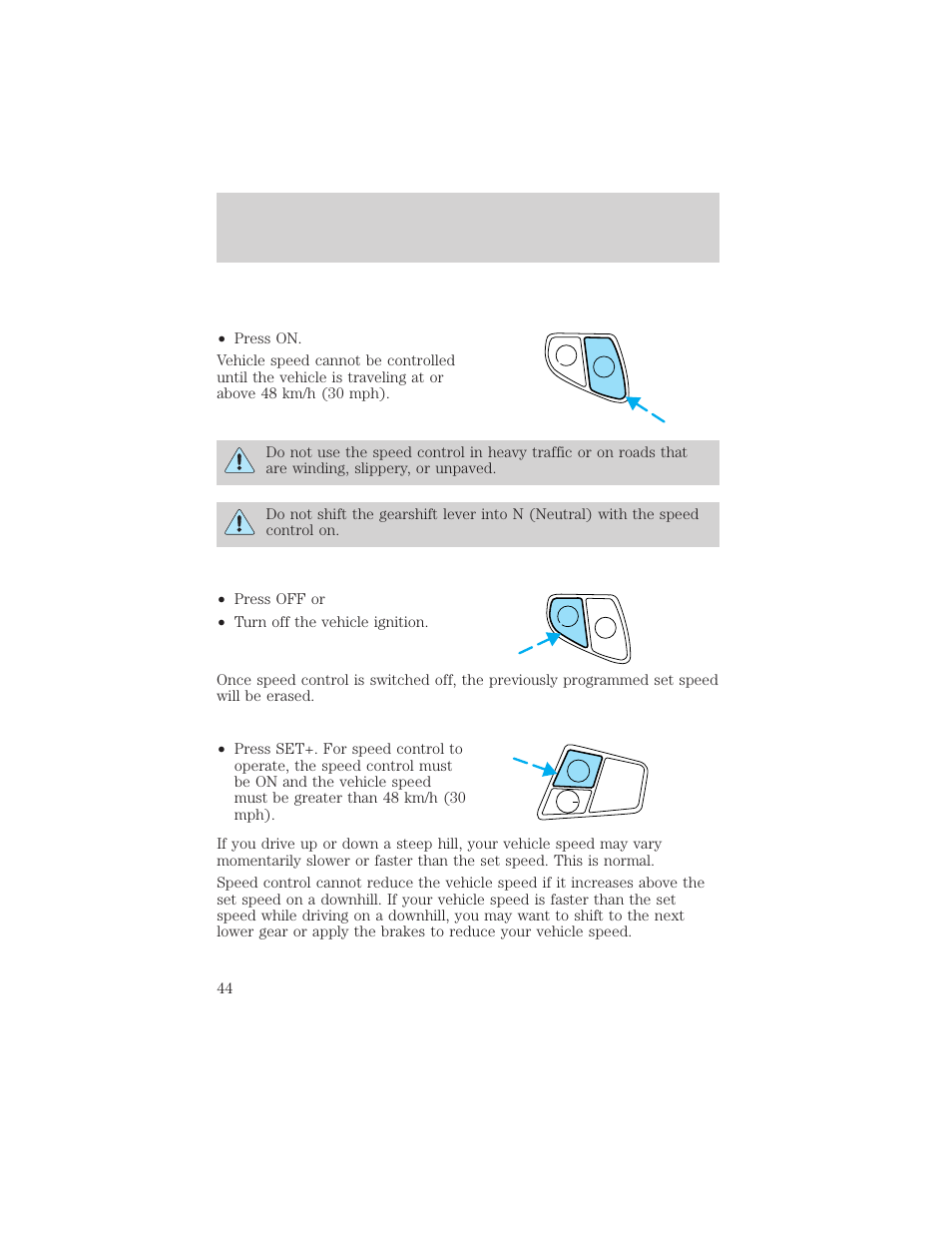 Controls and features | FORD 2000 Taurus User Manual | Page 44 / 232