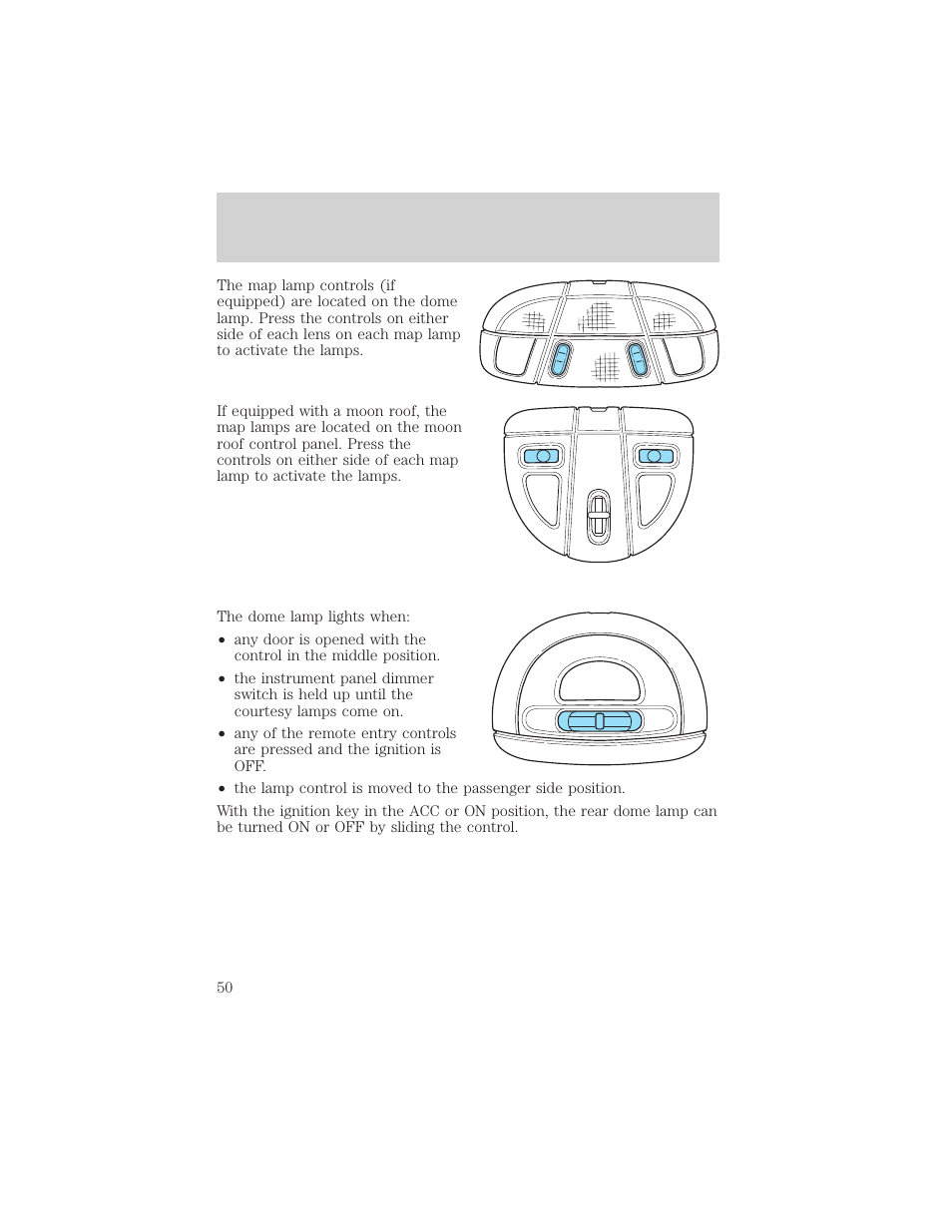 Controls and features | FORD 2000 Taurus User Manual | Page 50 / 232