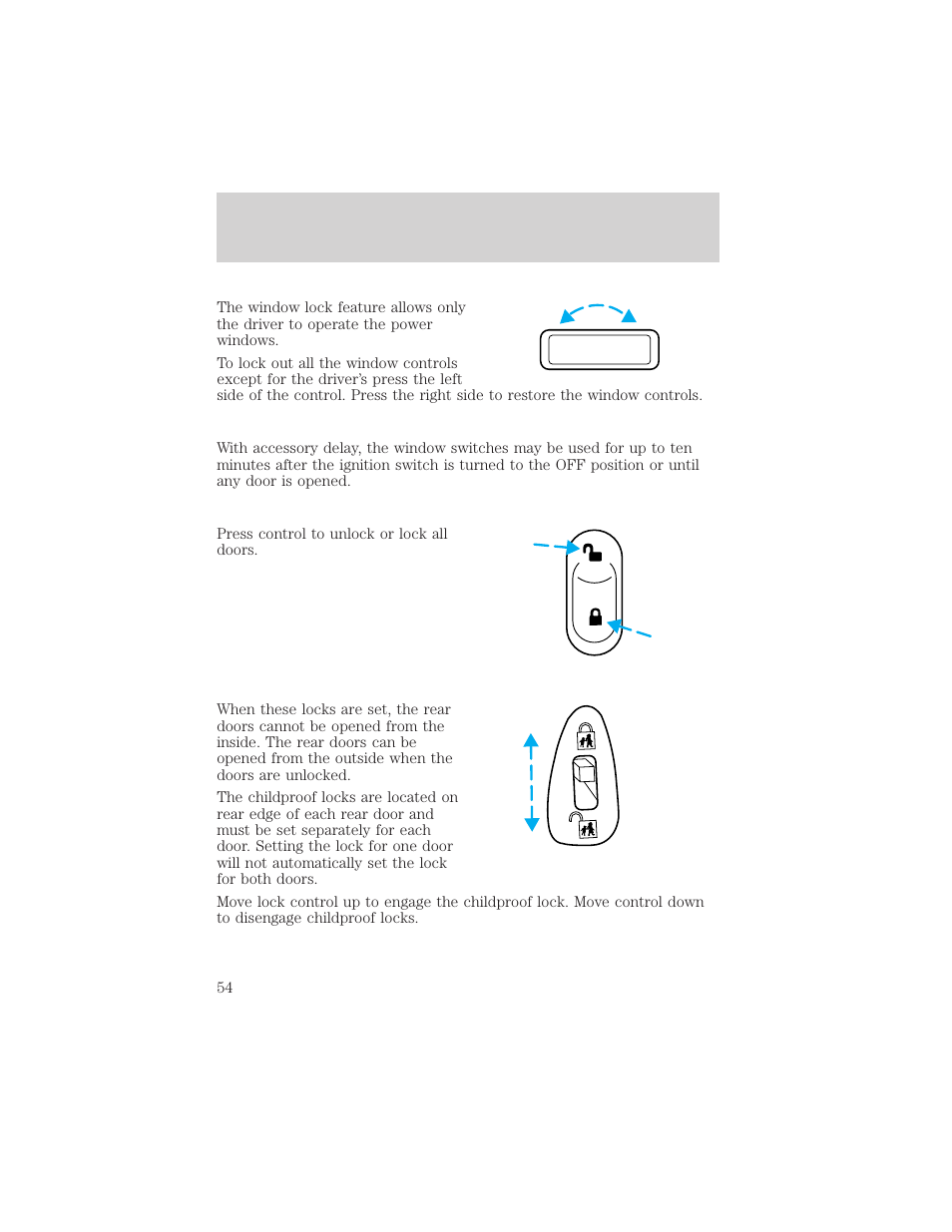 Controls and features | FORD 2000 Taurus User Manual | Page 54 / 232