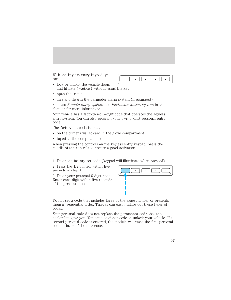 Controls and features | FORD 2000 Taurus User Manual | Page 67 / 232